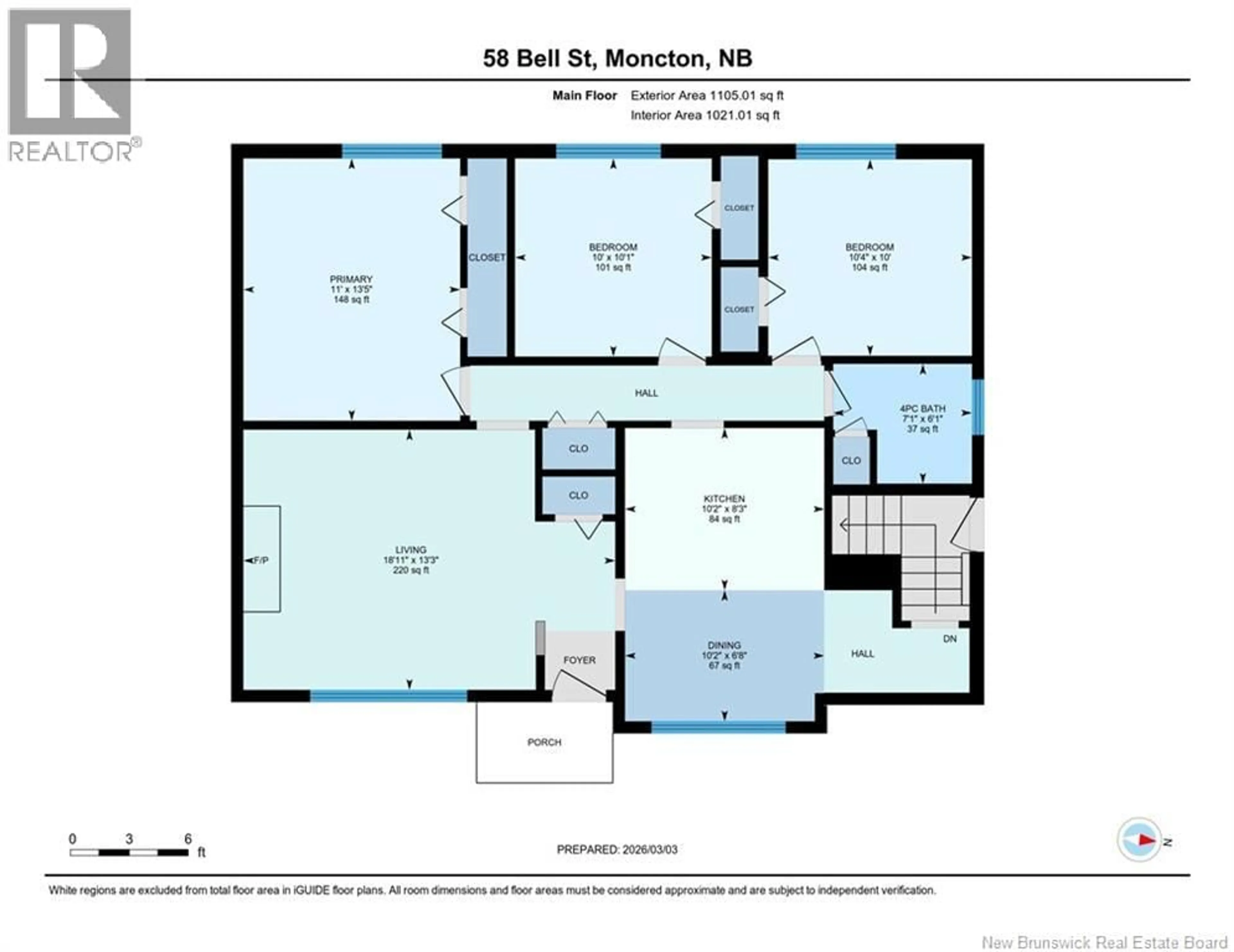 Floor plan for 58 BELL STREET, Moncton New Brunswick E1E2H6