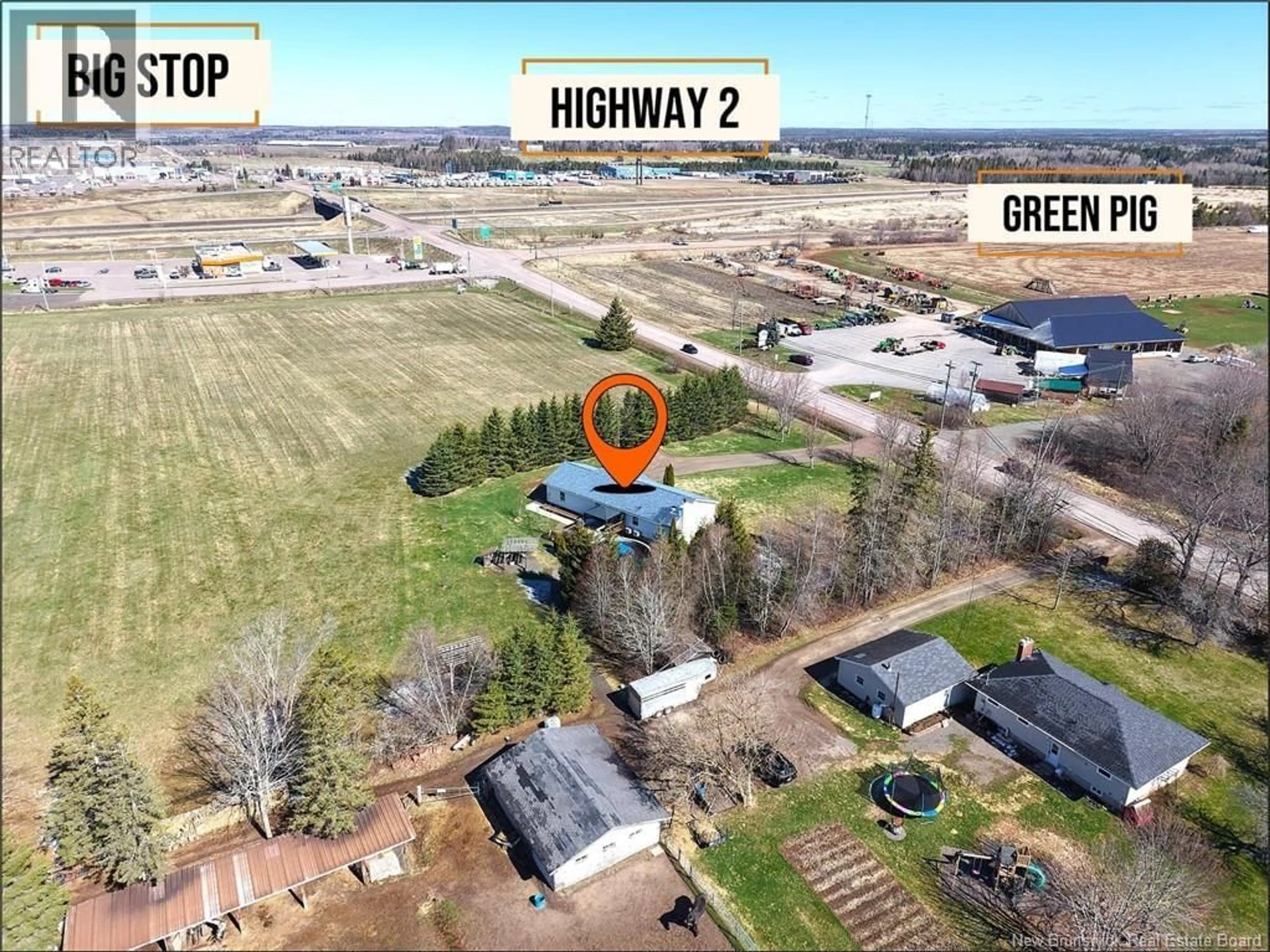 A pic from outside/outdoor area/front of a property/back of a property/a pic from drone, unknown for 2922 FREDERICTON ROAD, Salisbury New Brunswick E4J2G1