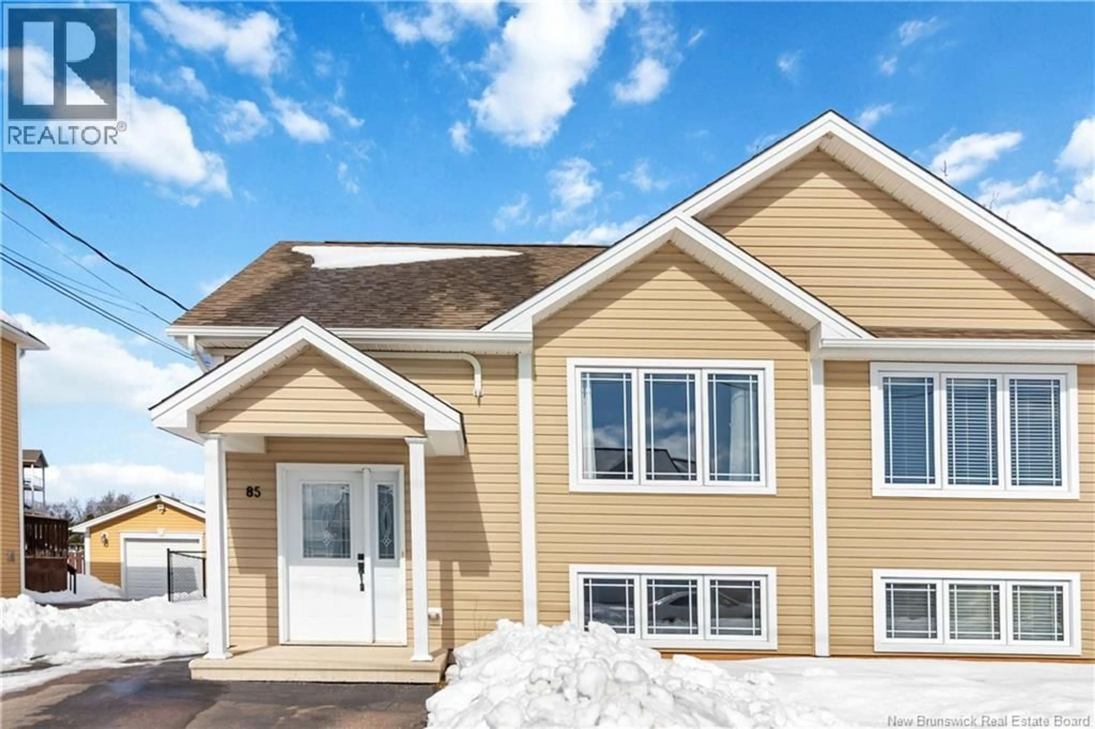Home with vinyl exterior material, street for 85 STILLWATER DRIVE, Moncton New Brunswick E1E0E3