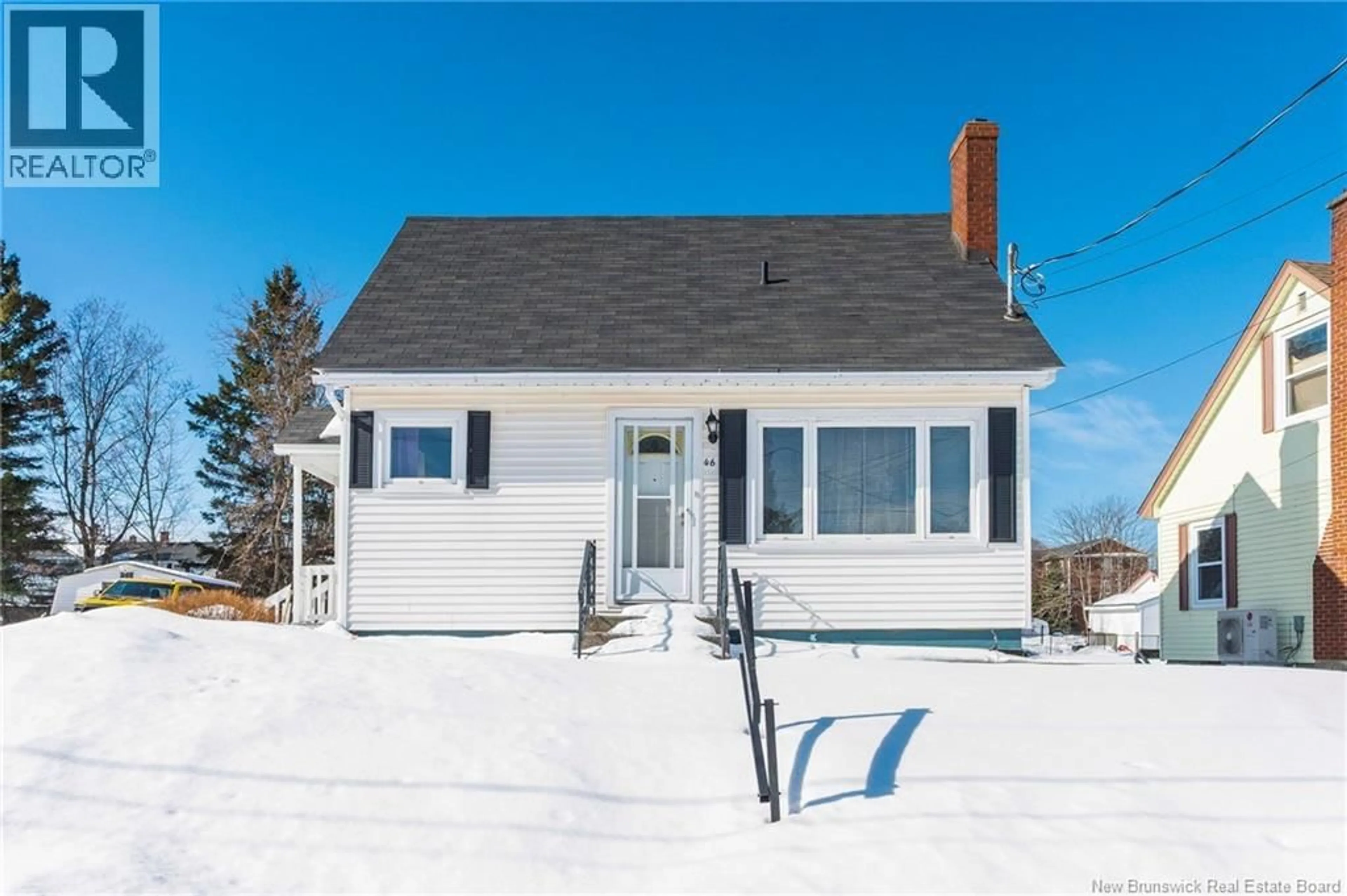 Home with vinyl exterior material, street for 46 LYNWOOD DRIVE, Moncton New Brunswick E1A3Z7