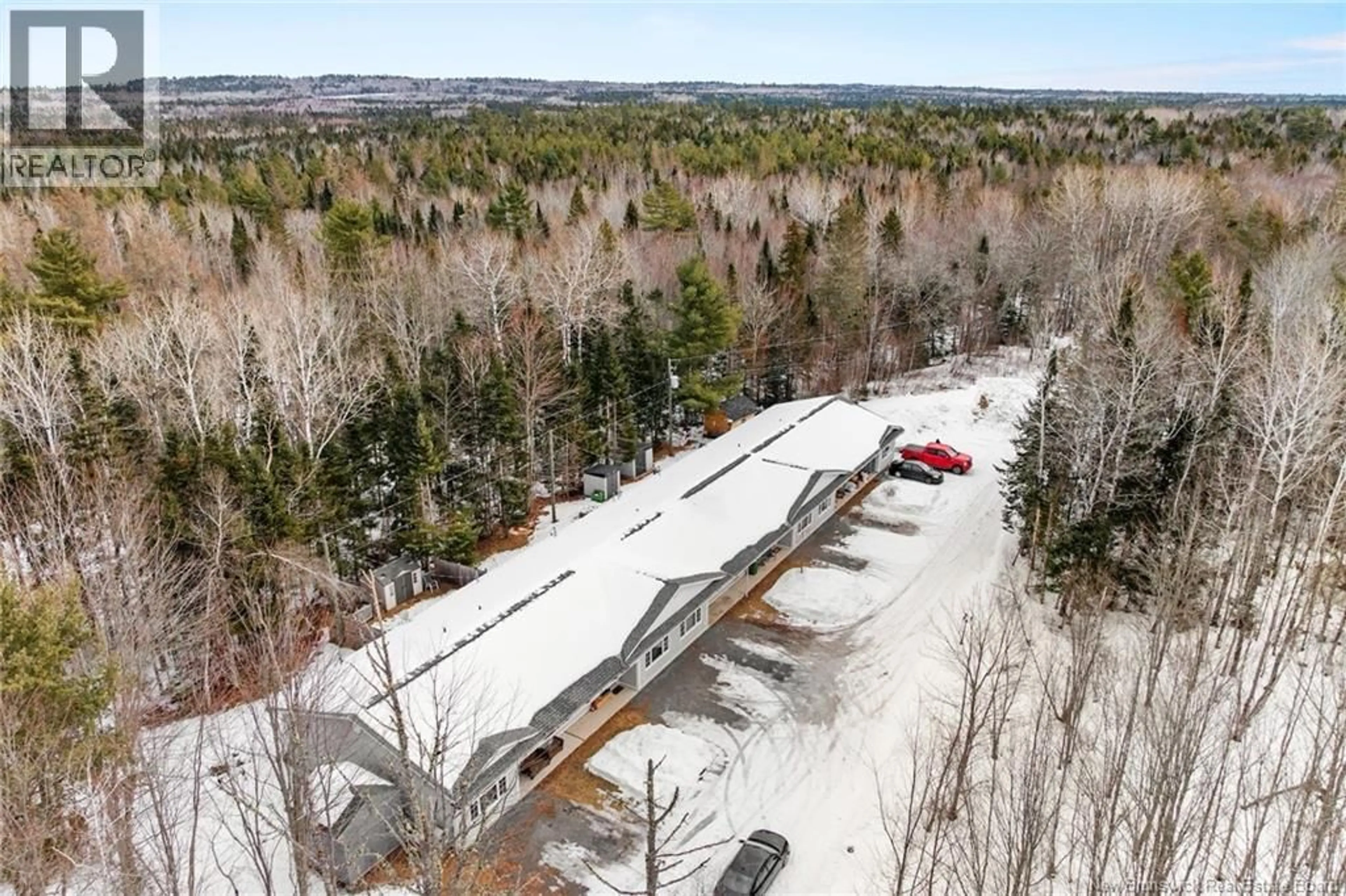 A pic from outside/outdoor area/front of a property/back of a property/a pic from drone, forest/trees view for 52 LENA'S WOODS, Geary New Brunswick E2V0E9