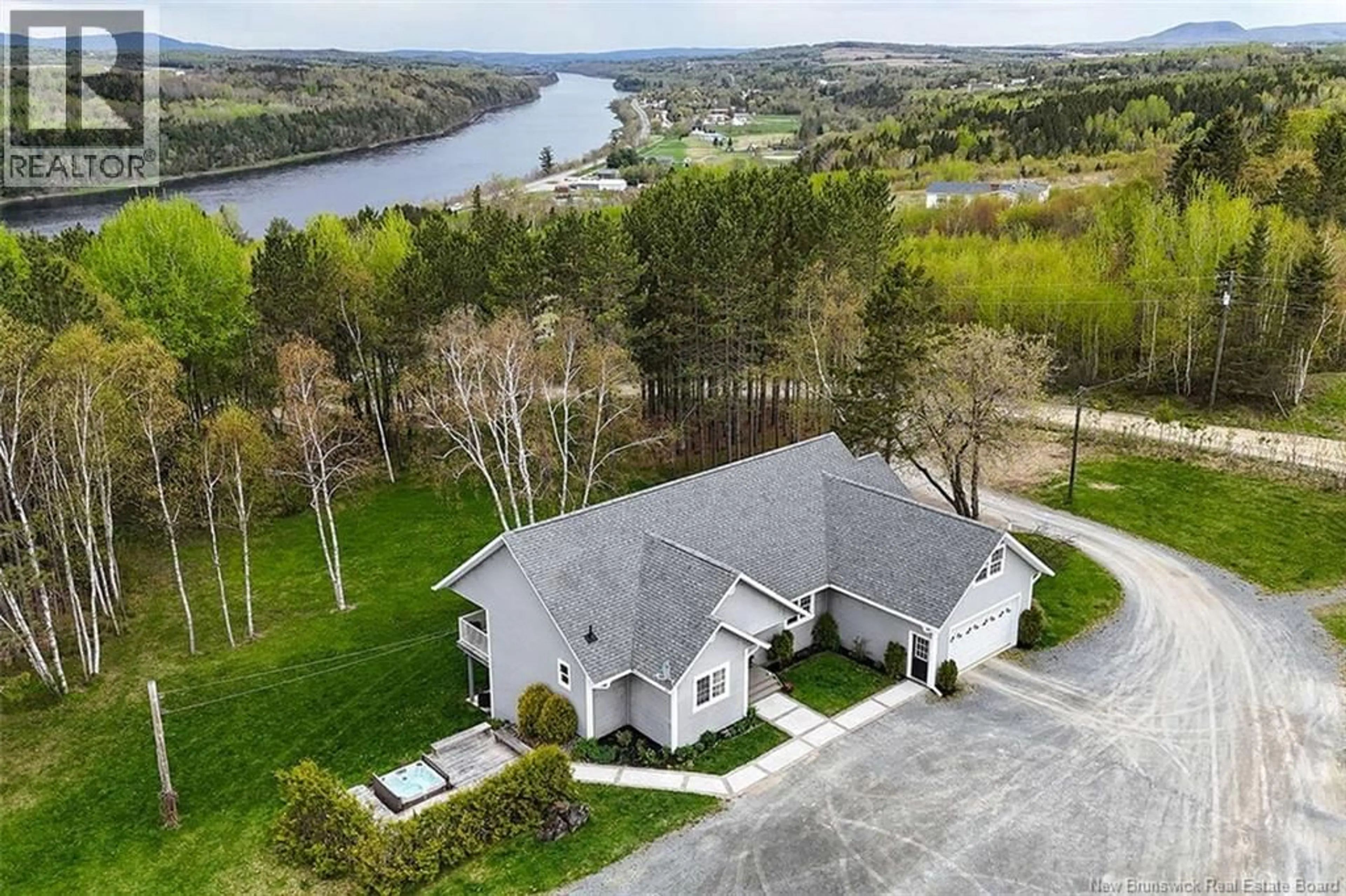 A pic from outside/outdoor area/front of a property/back of a property/a pic from drone, water/lake/river/ocean view for 20 LEFT BRANCH SALMON HILL ROAD, Florenceville-Bristol New Brunswick E7L2B6