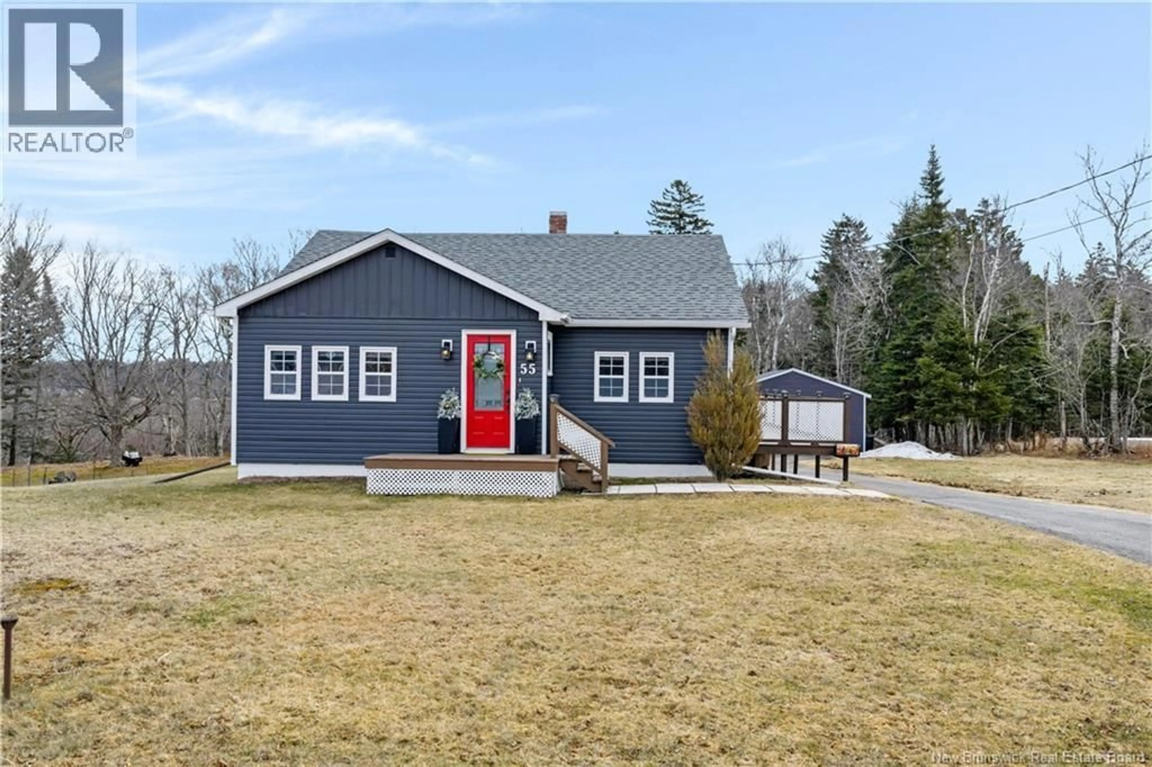 Home with vinyl exterior material, street for 55 HAYES STREET, Saint John New Brunswick E2M5K2