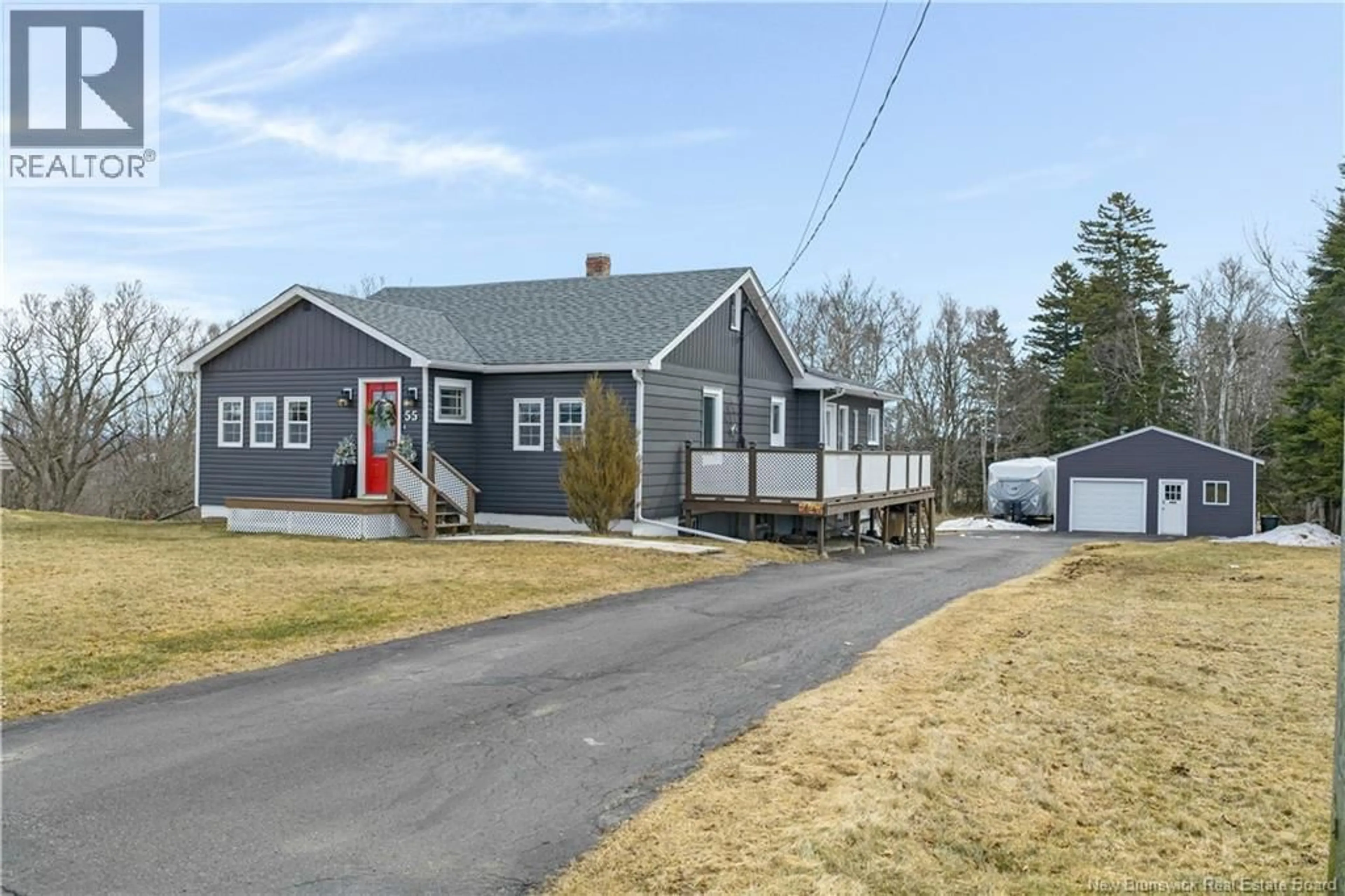 Home with vinyl exterior material, street for 55 HAYES STREET, Saint John New Brunswick E2M5K2