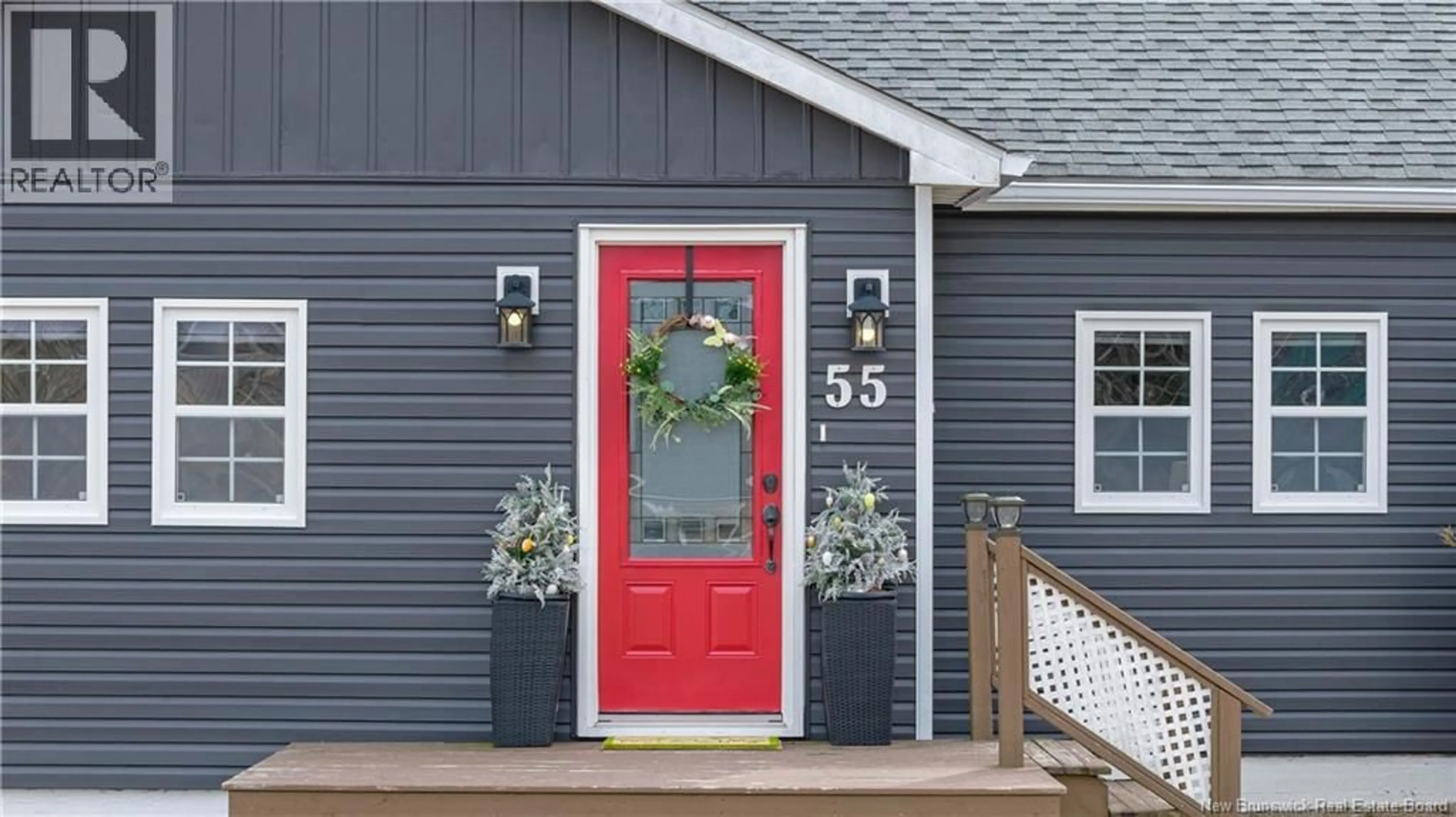 Home with vinyl exterior material, street for 55 HAYES STREET, Saint John New Brunswick E2M5K2