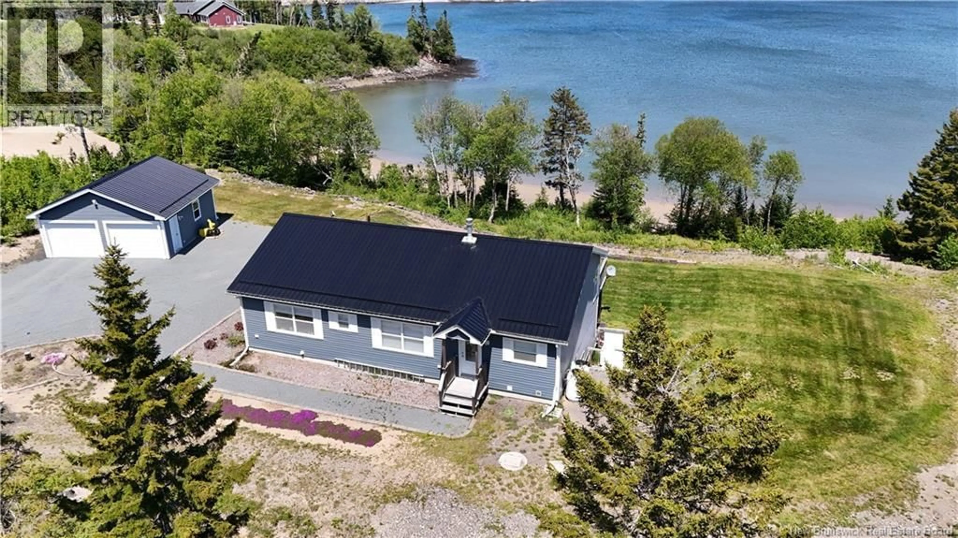 A pic from outside/outdoor area/front of a property/back of a property/a pic from drone, water/lake/river/ocean view for 59 MCCARTHY'S POINT ROAD, Pocologan New Brunswick E5J0B7