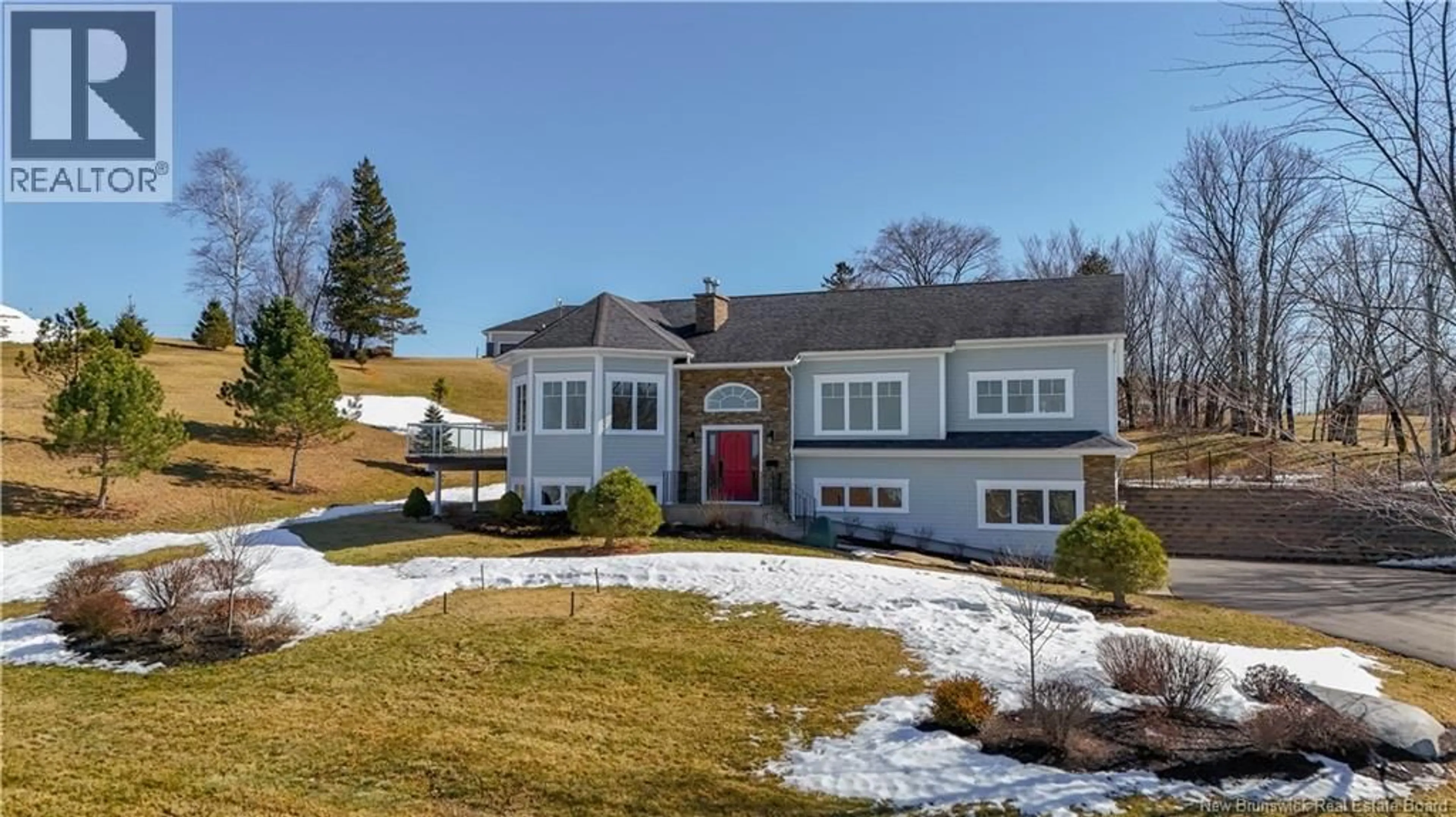 A pic from outside/outdoor area/front of a property/back of a property/a pic from drone, street for 20 HEADLAND ROAD, Upper Kingsclear New Brunswick E3B0H8