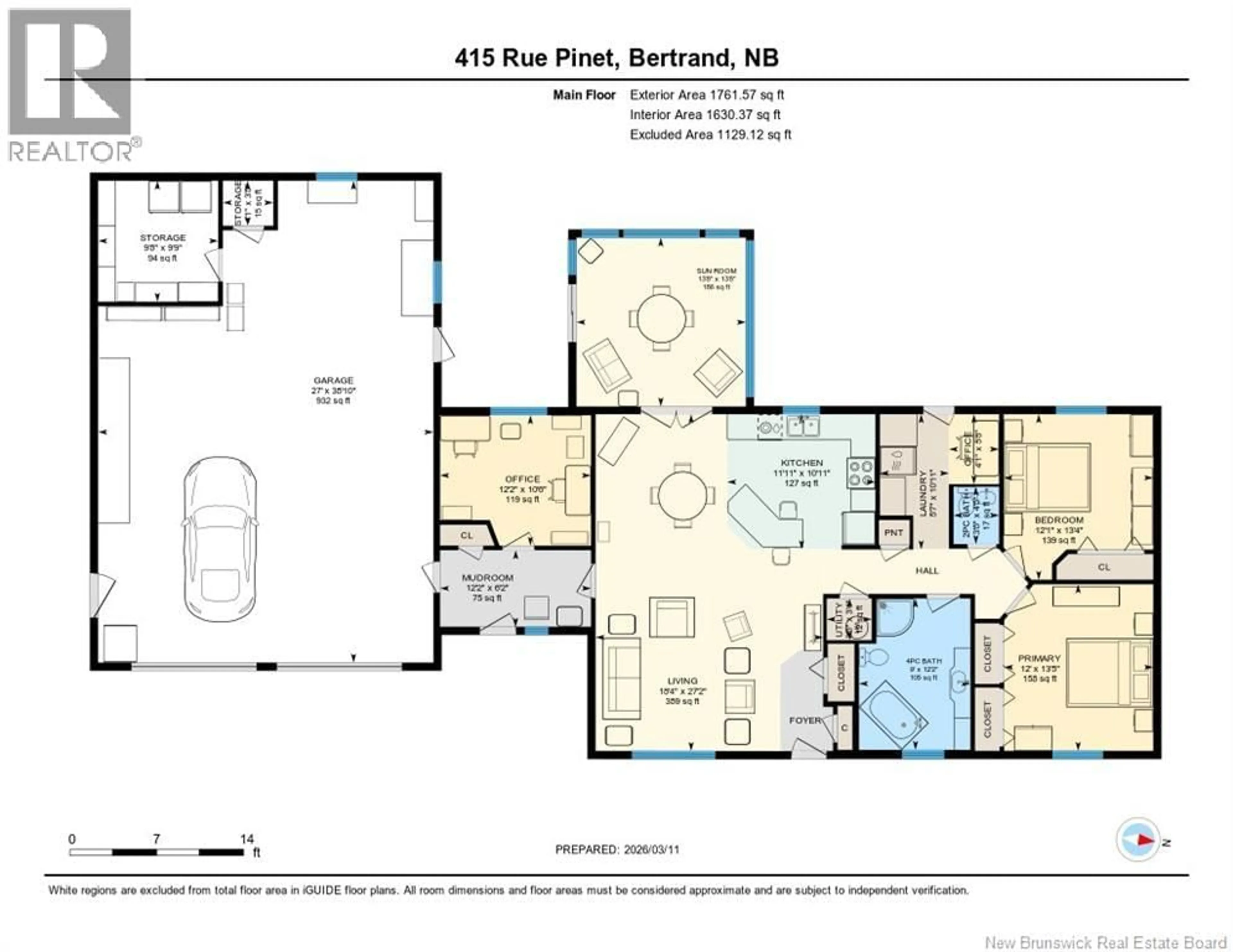 Floor plan for 415 RUE PINET, Bertrand New Brunswick E1W1K9