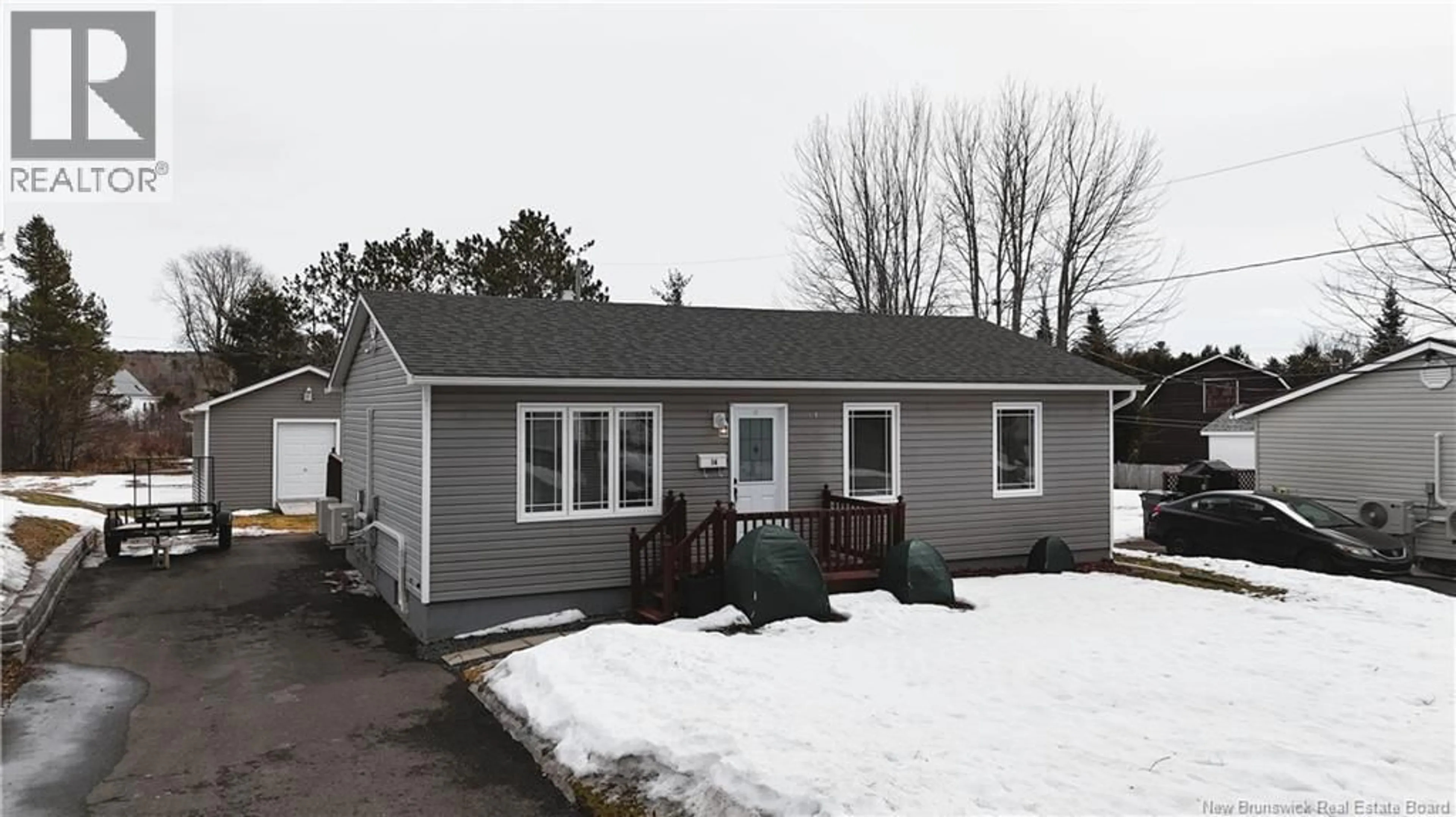 Home with vinyl exterior material, street for 14 DAULPHIN DRIVE, Fredericton New Brunswick E3A4P5