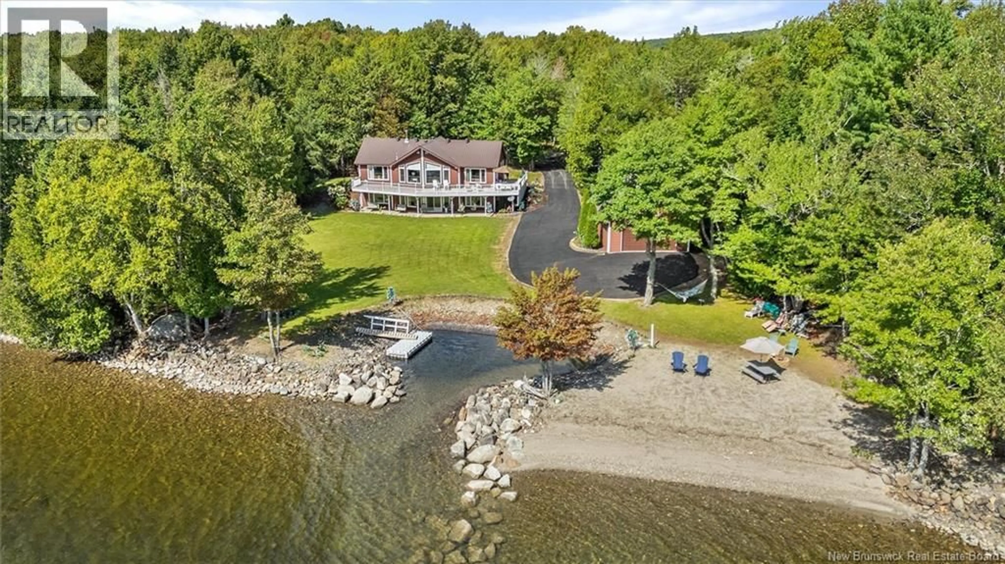 A pic from outside/outdoor area/front of a property/back of a property/a pic from drone, water/lake/river/ocean view for 71 STEVENSON LANE, Green Mountain New Brunswick E6H1Y6
