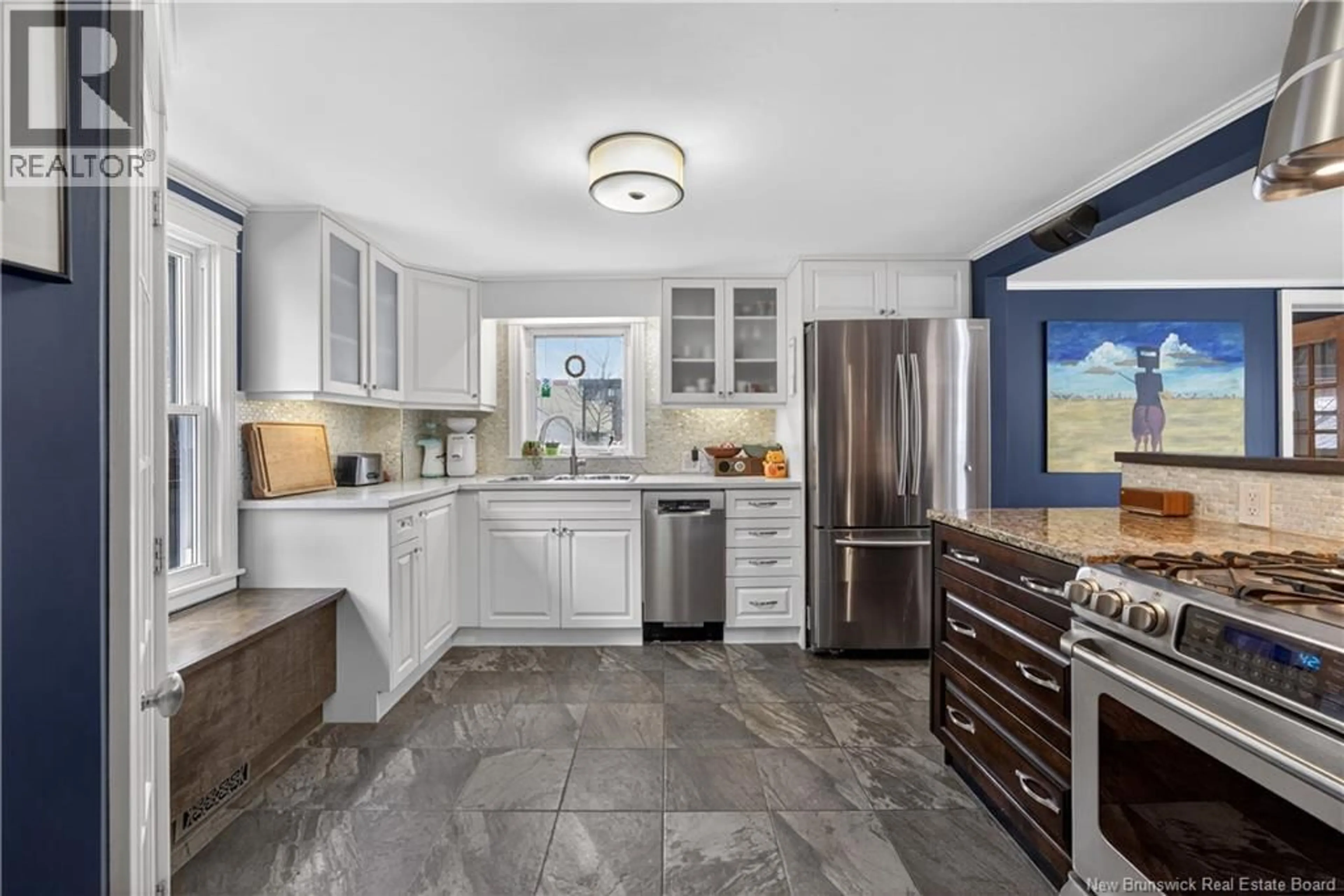 Open concept kitchen, ceramic/tile floor for 152 VICTORIA STREET, Fredericton New Brunswick E3B1W1