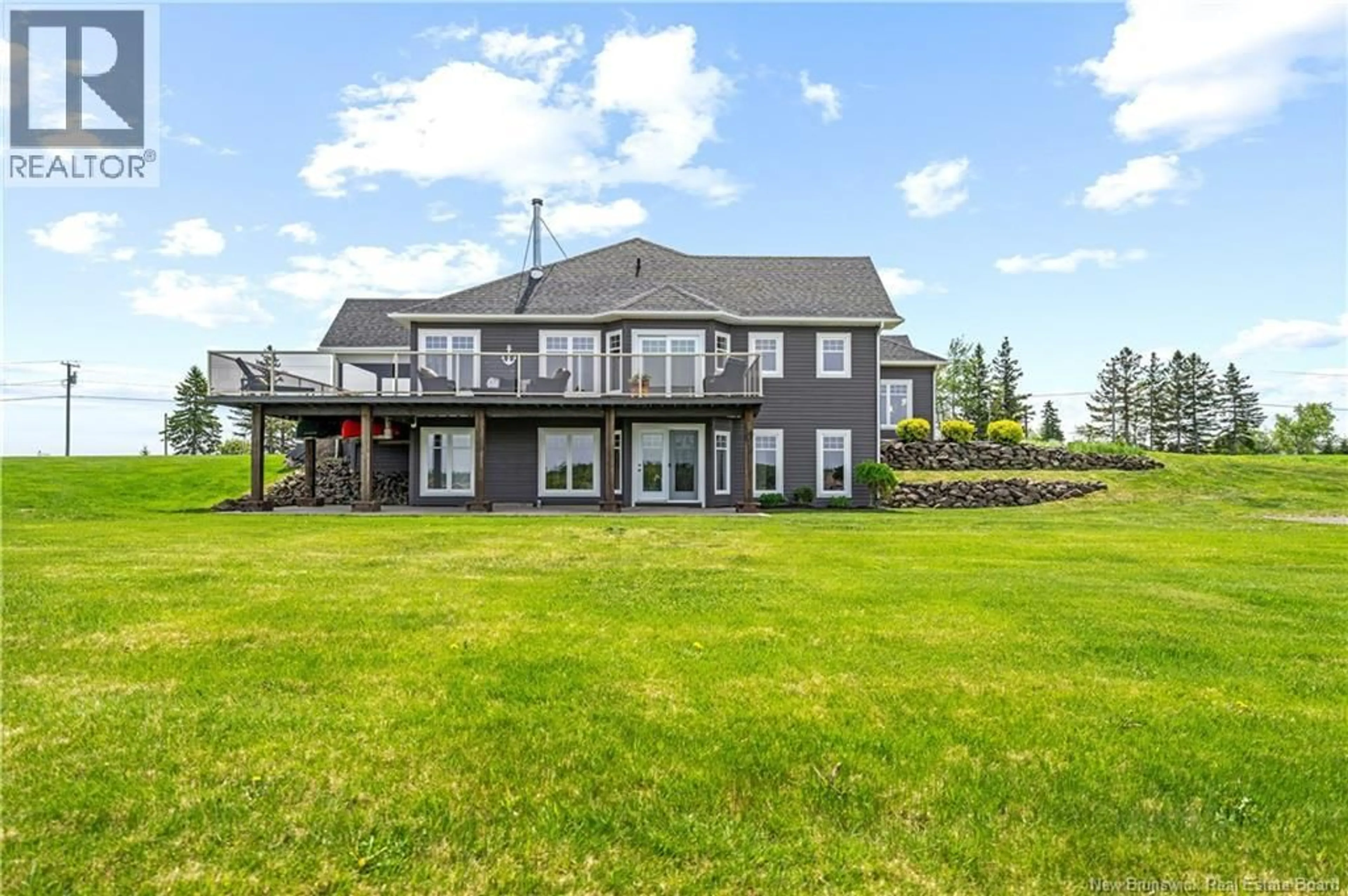 A pic from outside/outdoor area/front of a property/back of a property/a pic from drone, water/lake/river/ocean view for 8 ISLAND VIEW LANE, Main River New Brunswick E4T0B1