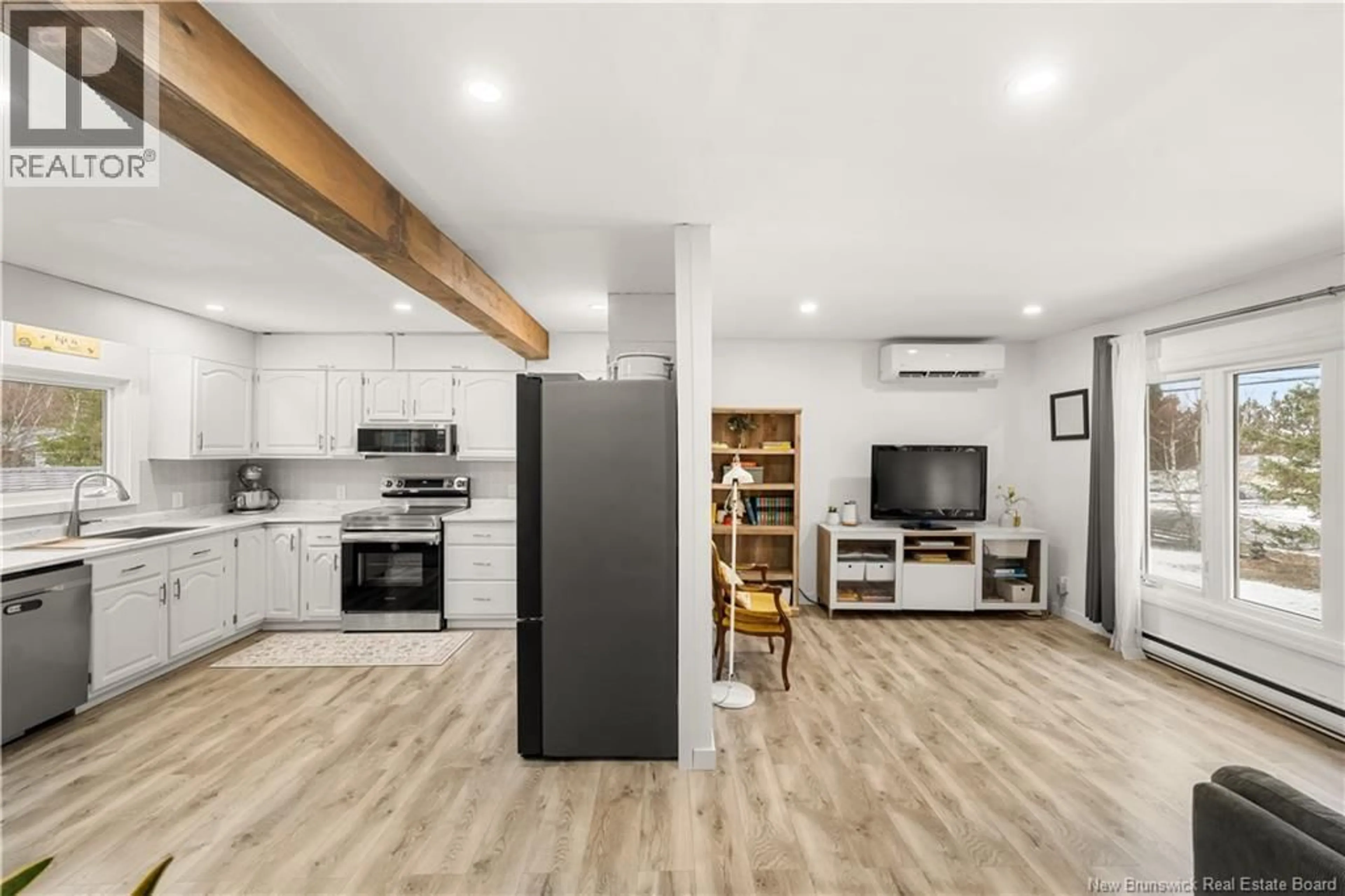 Open concept kitchen, wood/laminate floor for 857 MAPLETON ROAD, Moncton New Brunswick E1G2K6