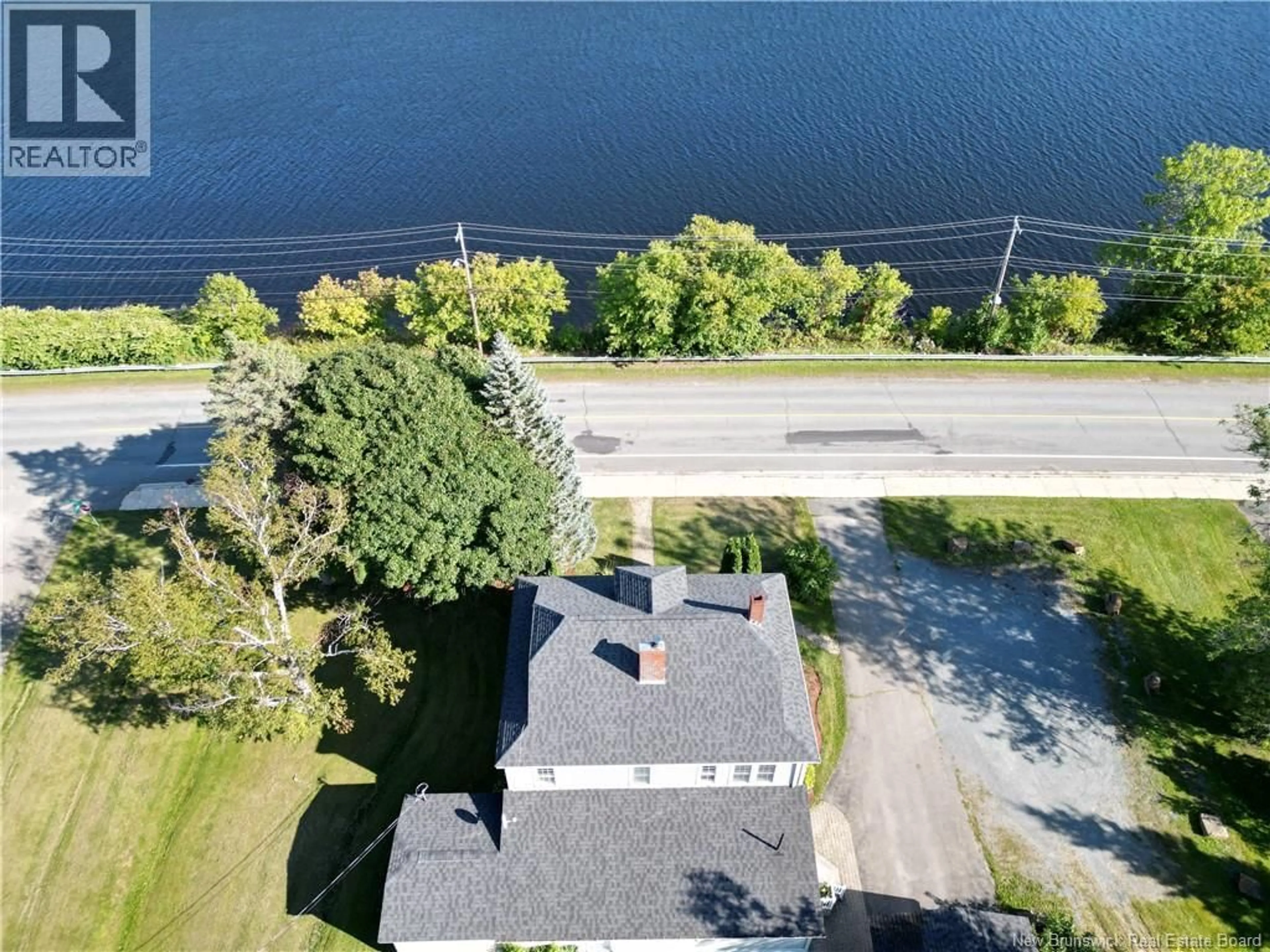 A pic from outside/outdoor area/front of a property/back of a property/a pic from drone, water/lake/river/ocean view for 1201 WEST RIVERSIDE DRIVE, Perth-Andover New Brunswick E7H5G6