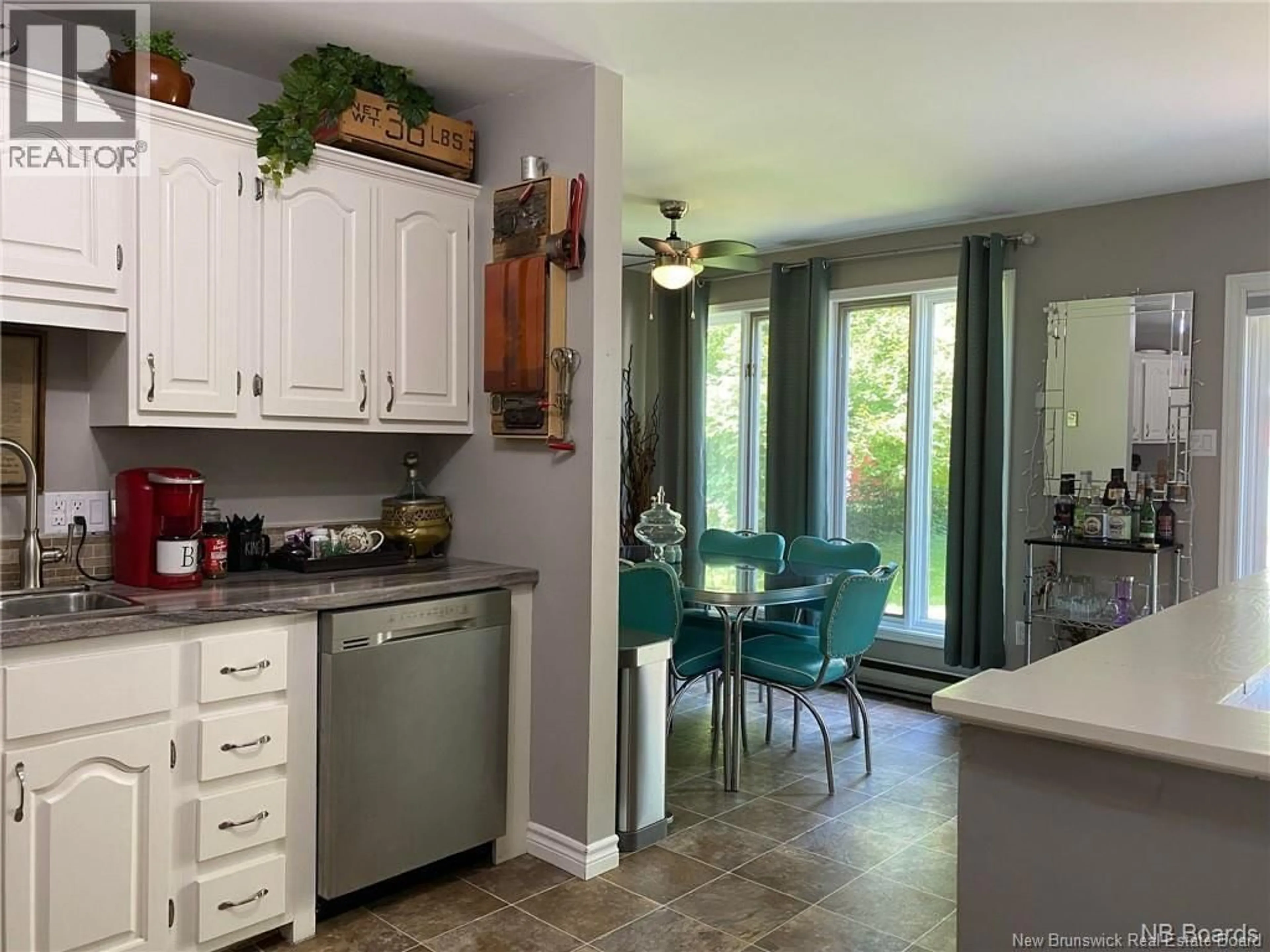 Open concept kitchen, ceramic/tile floor for 629 OLD KING GEORGE HWY, Miramichi New Brunswick E1V1K6