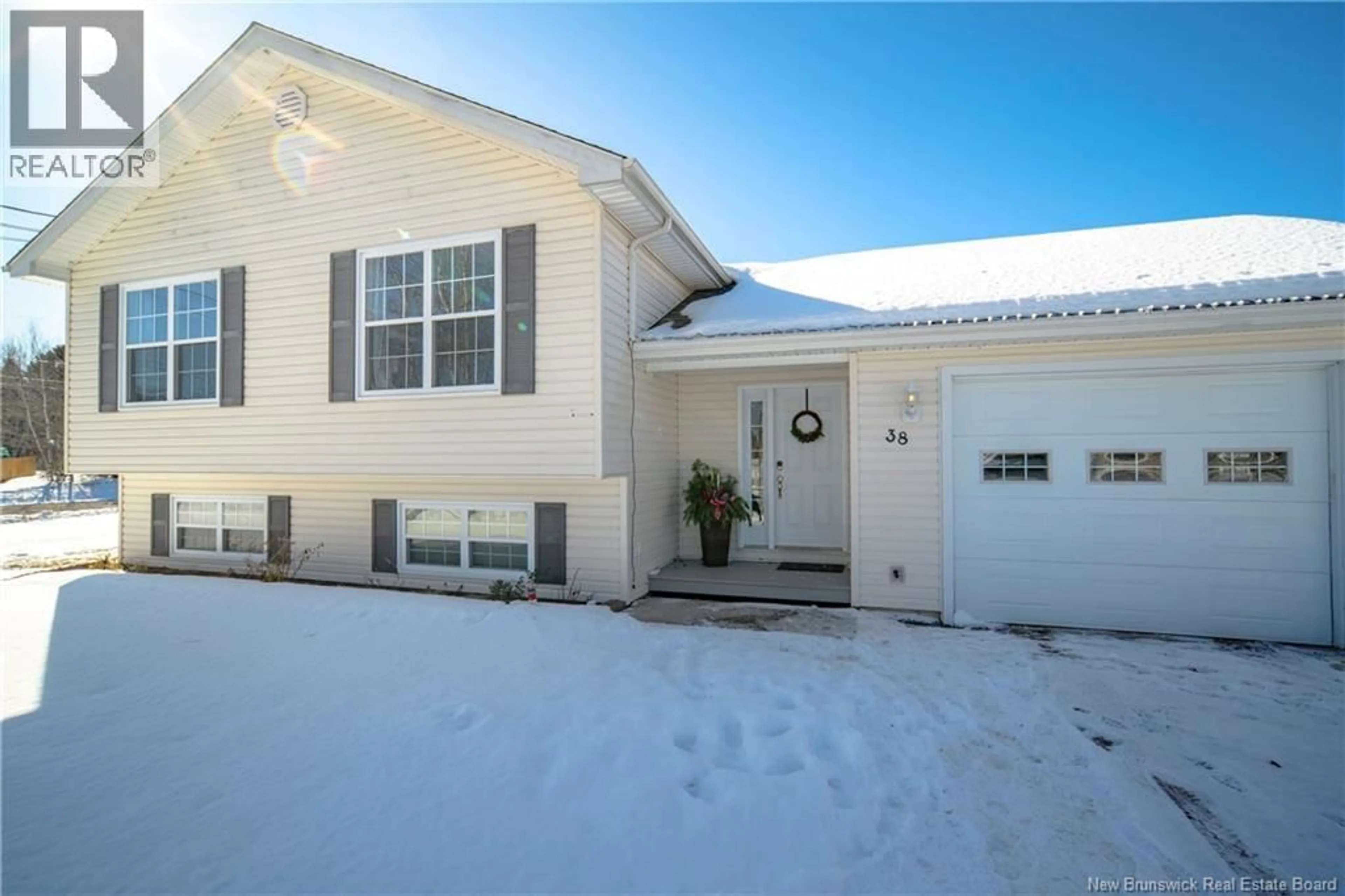 Home with vinyl exterior material, street for 38 IRENE STREET, Burton New Brunswick E2V0E7