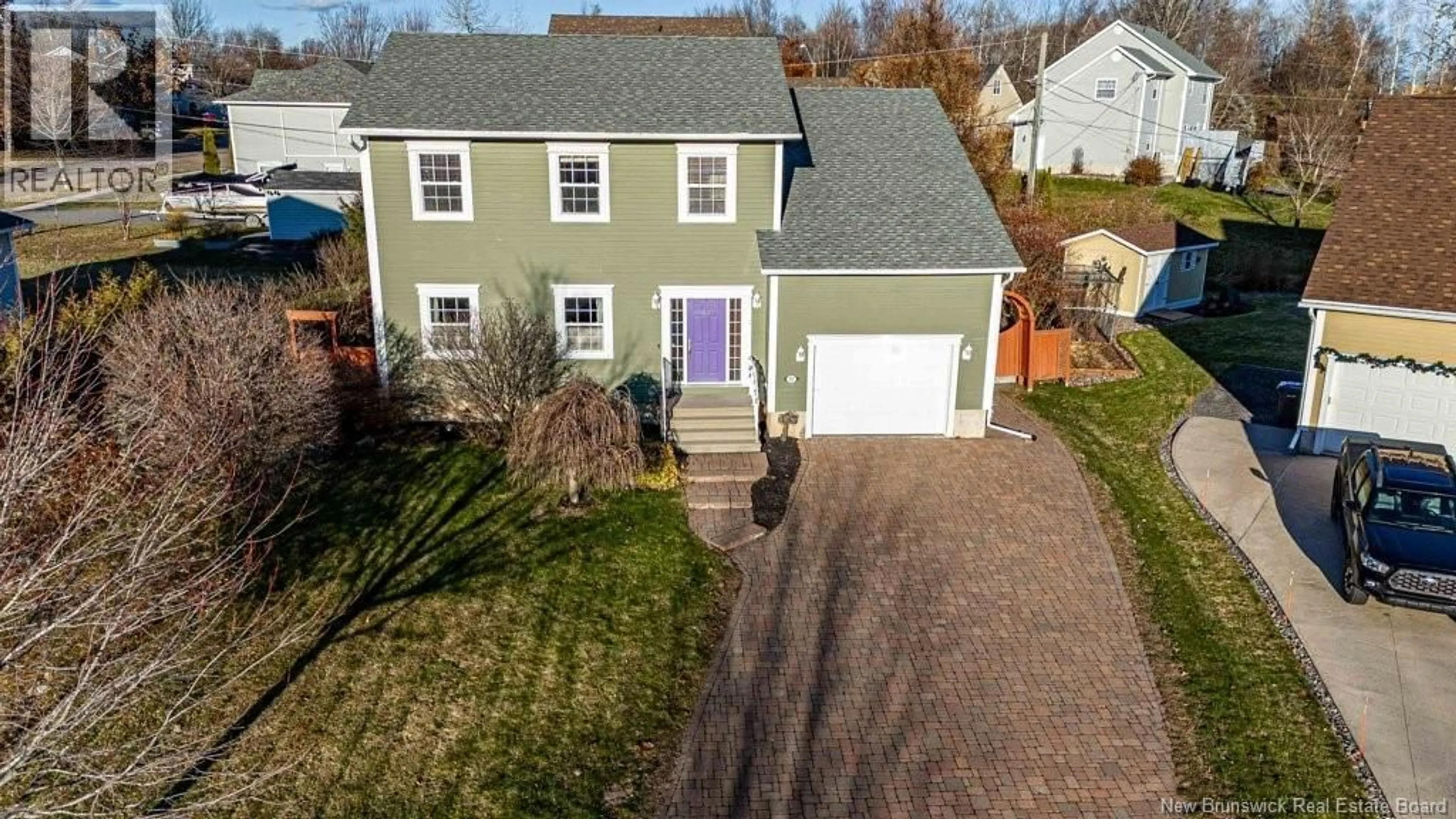 A pic from outside/outdoor area/front of a property/back of a property/a pic from drone, street for 9 JENNIE COURT, Fredericton New Brunswick E3B9X9