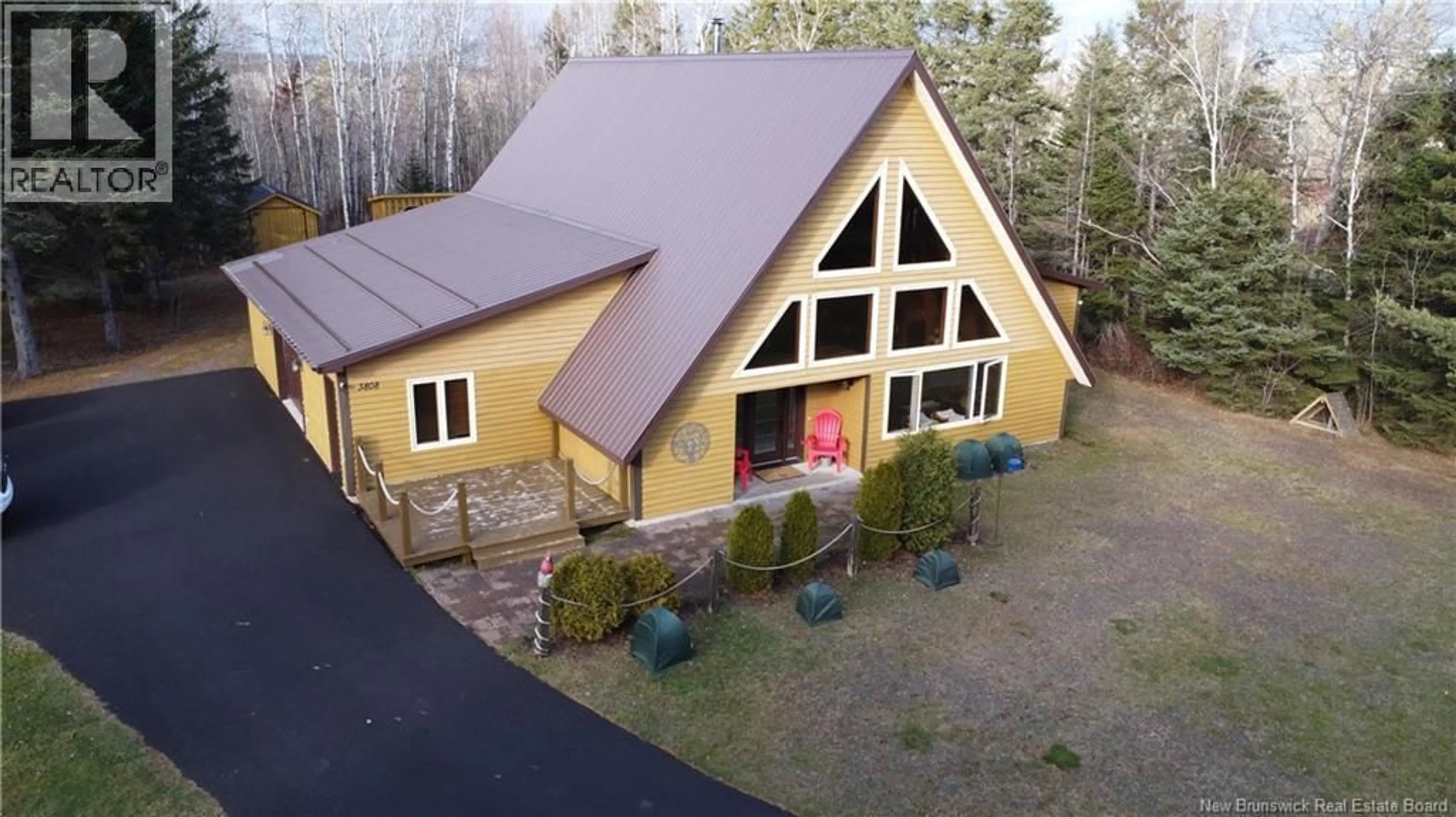 A pic from outside/outdoor area/front of a property/back of a property/a pic from drone, mountain view for 3808 ROUTE 180, South Tetagouche New Brunswick E2A7E1