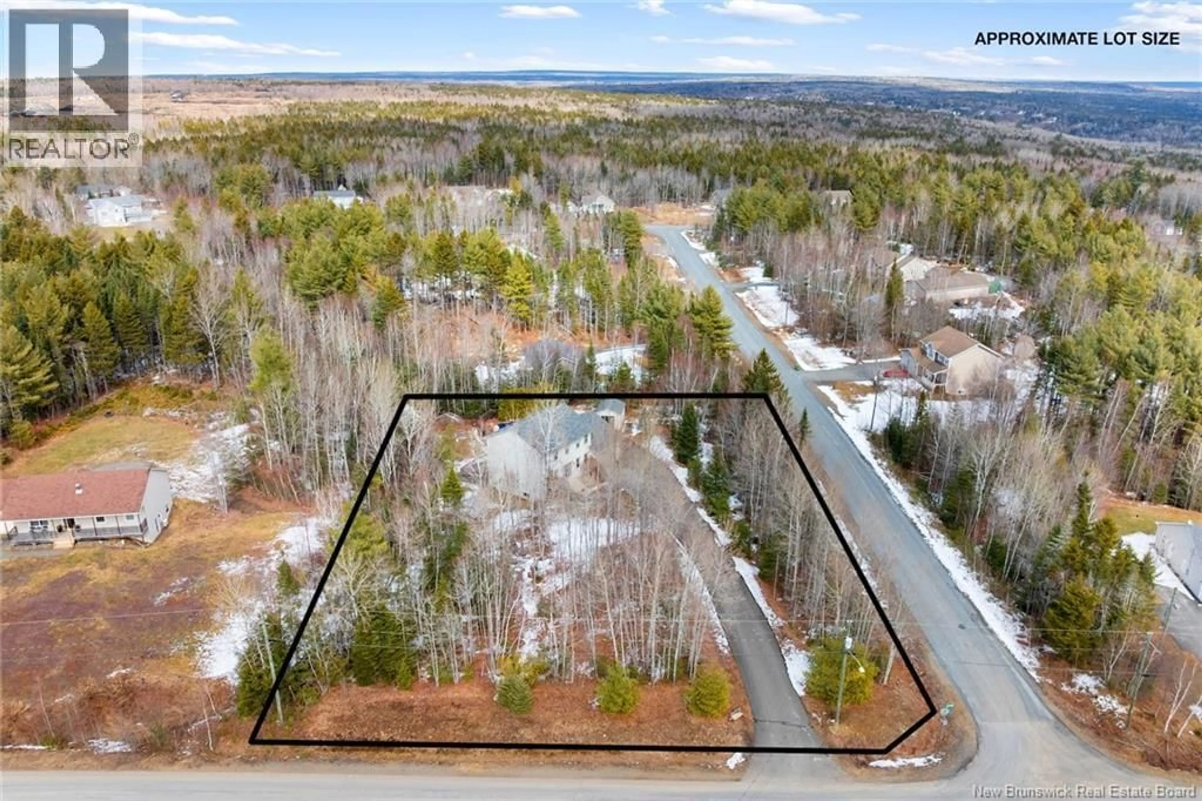 A pic from outside/outdoor area/front of a property/back of a property/a pic from drone, forest/trees view for 107 STIRLING DRIVE, Fredericton New Brunswick E3A9E9