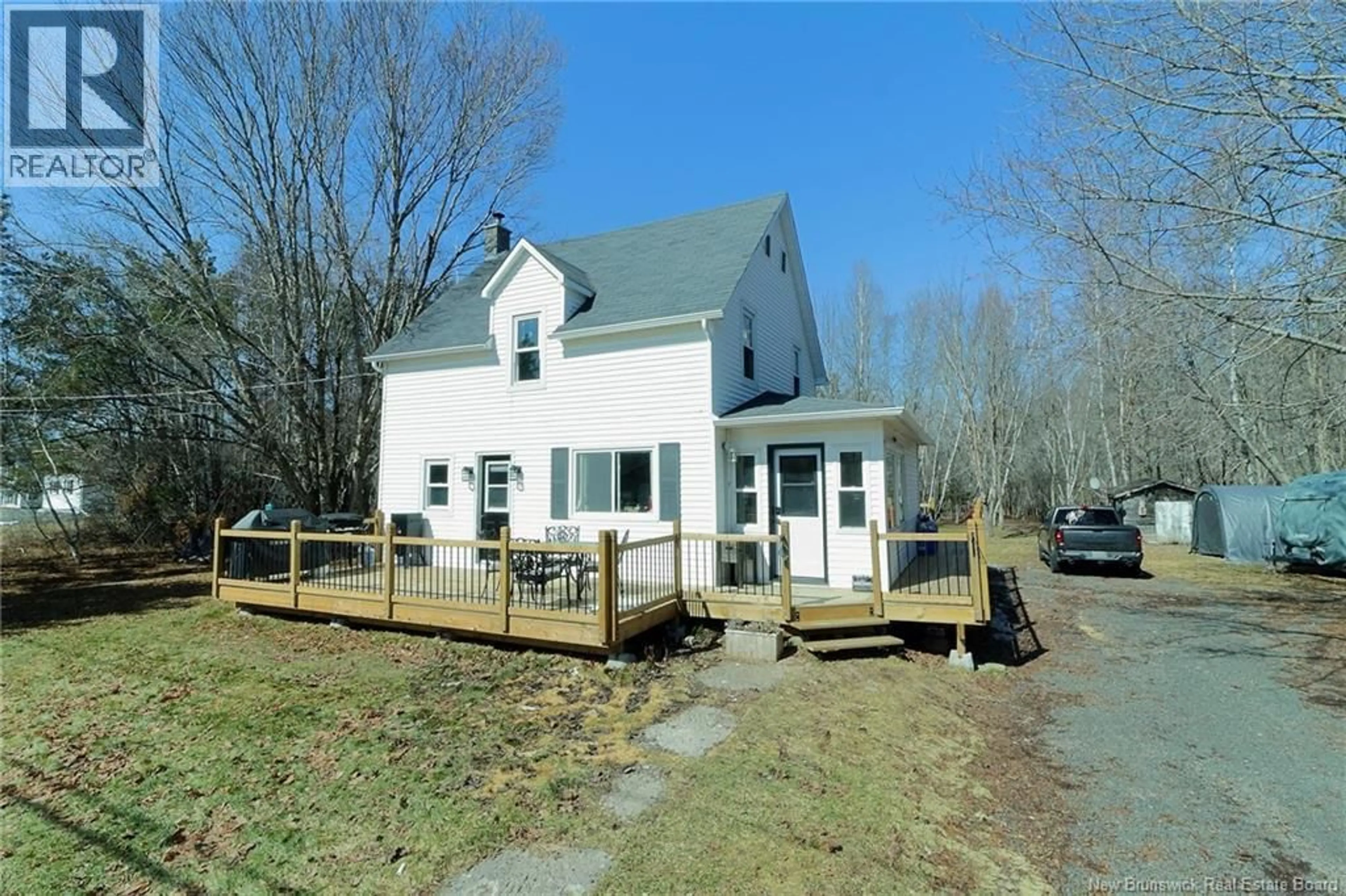 A pic from outside/outdoor area/front of a property/back of a property/a pic from drone, street for 4351 ROUTE 10, New Zion New Brunswick E4B1A7