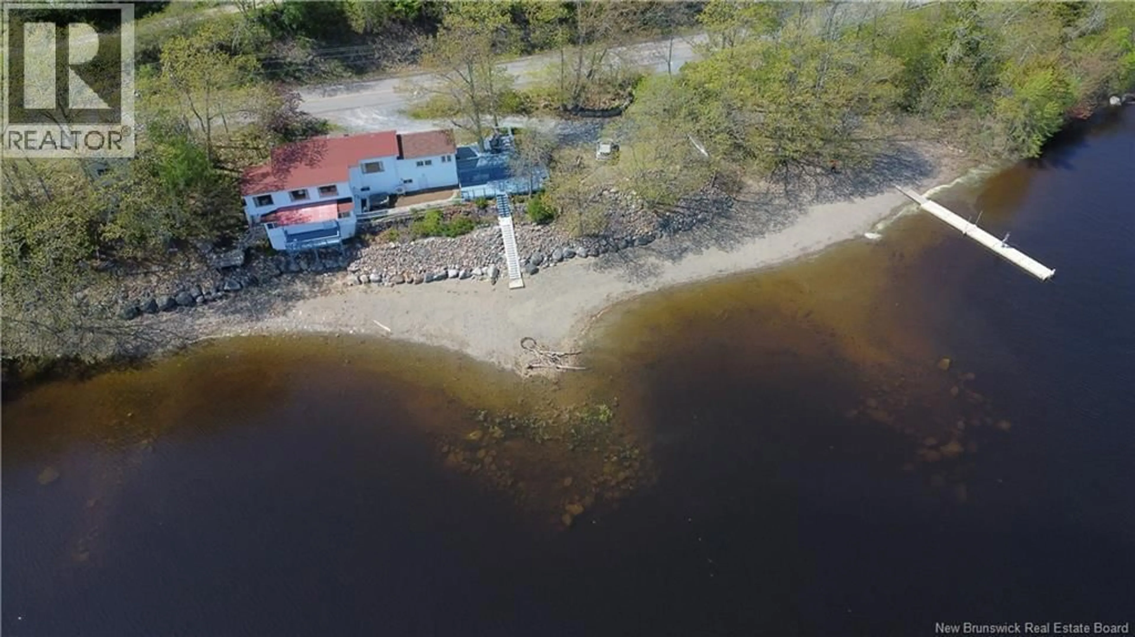 A pic from outside/outdoor area/front of a property/back of a property/a pic from drone, water/lake/river/ocean view for 6577 ROUTE 102, Oak Point New Brunswick E5M2G9