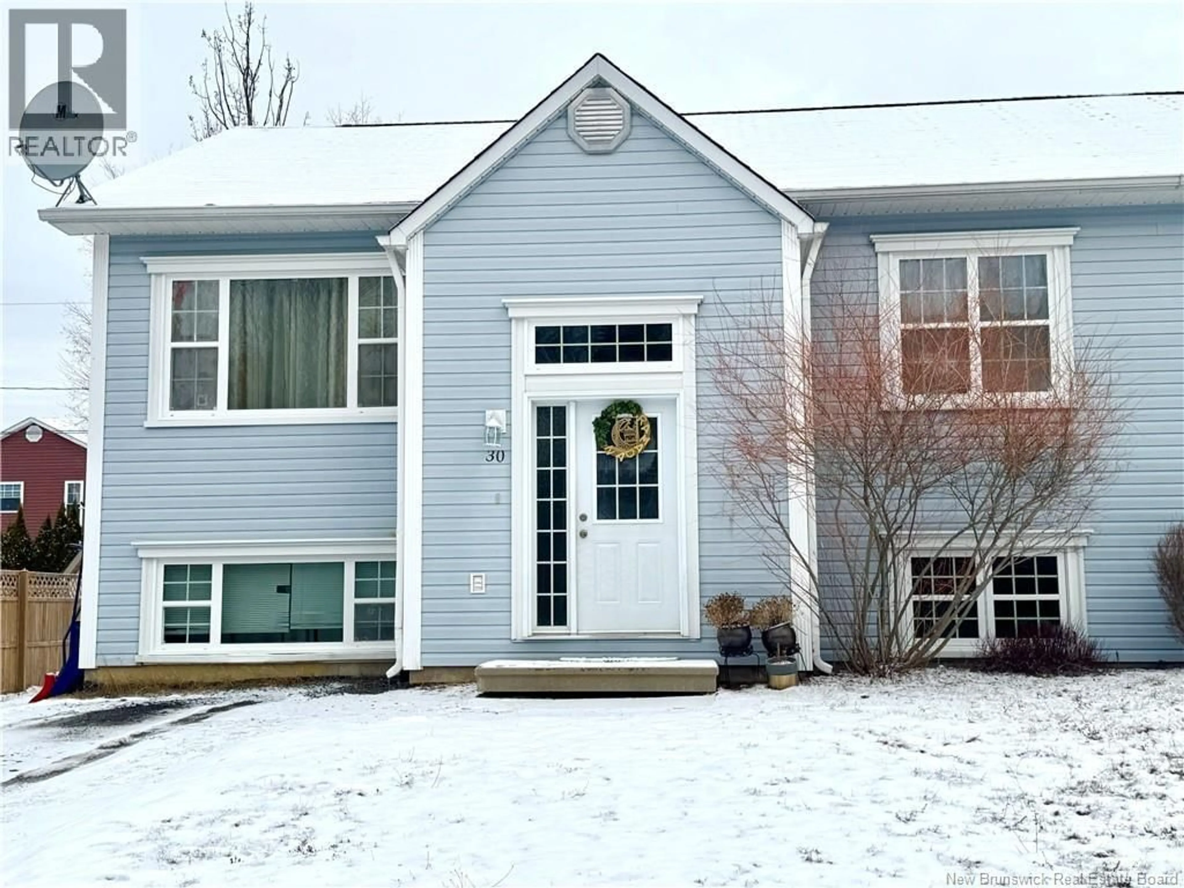 Home with vinyl exterior material, street for 30 BURNS STREET, Fredericton New Brunswick E3G4C8