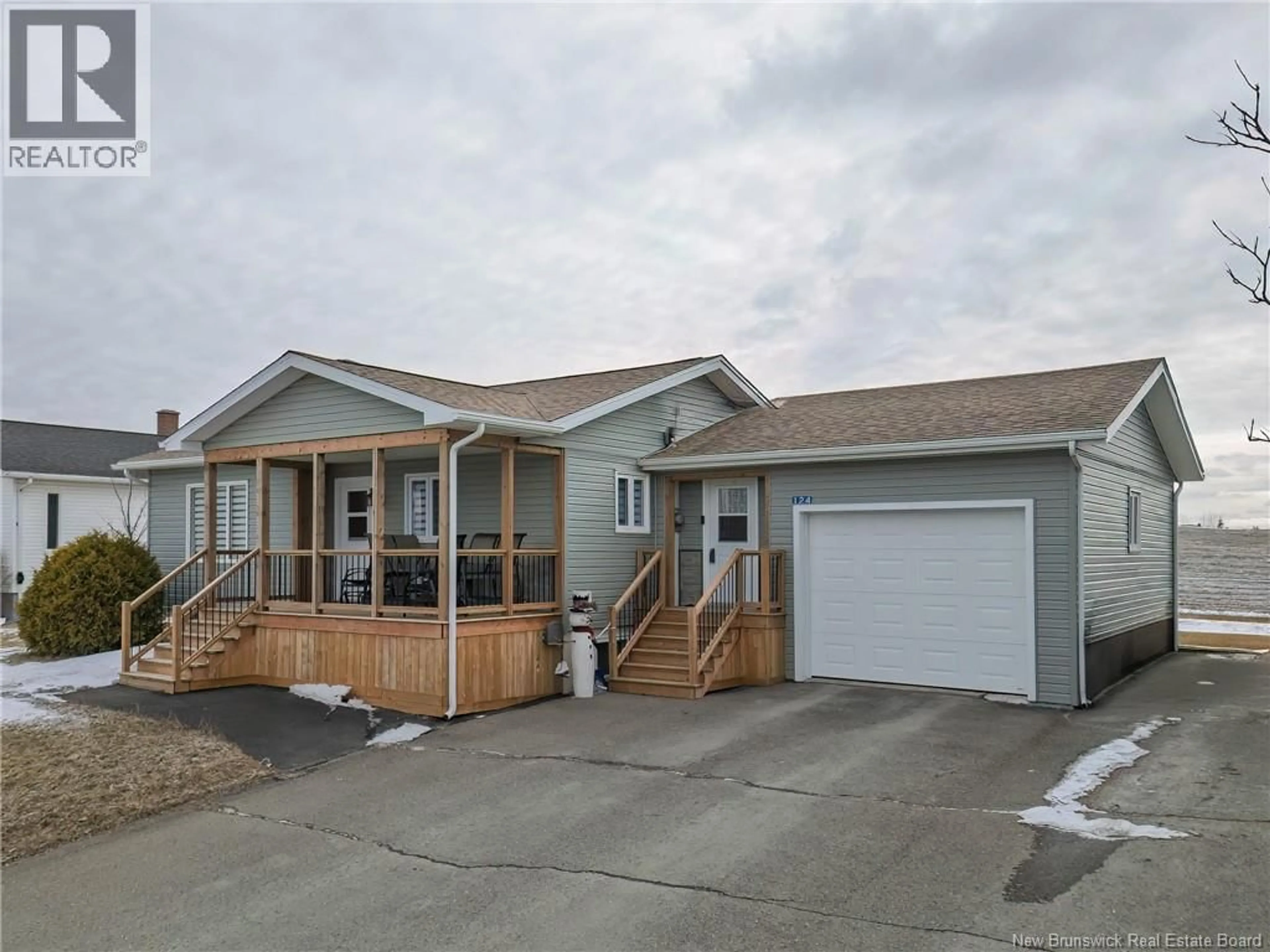 Home with vinyl exterior material, street for 124 DRUMMOND STATION ROAD, Drummond New Brunswick E3Y1W3