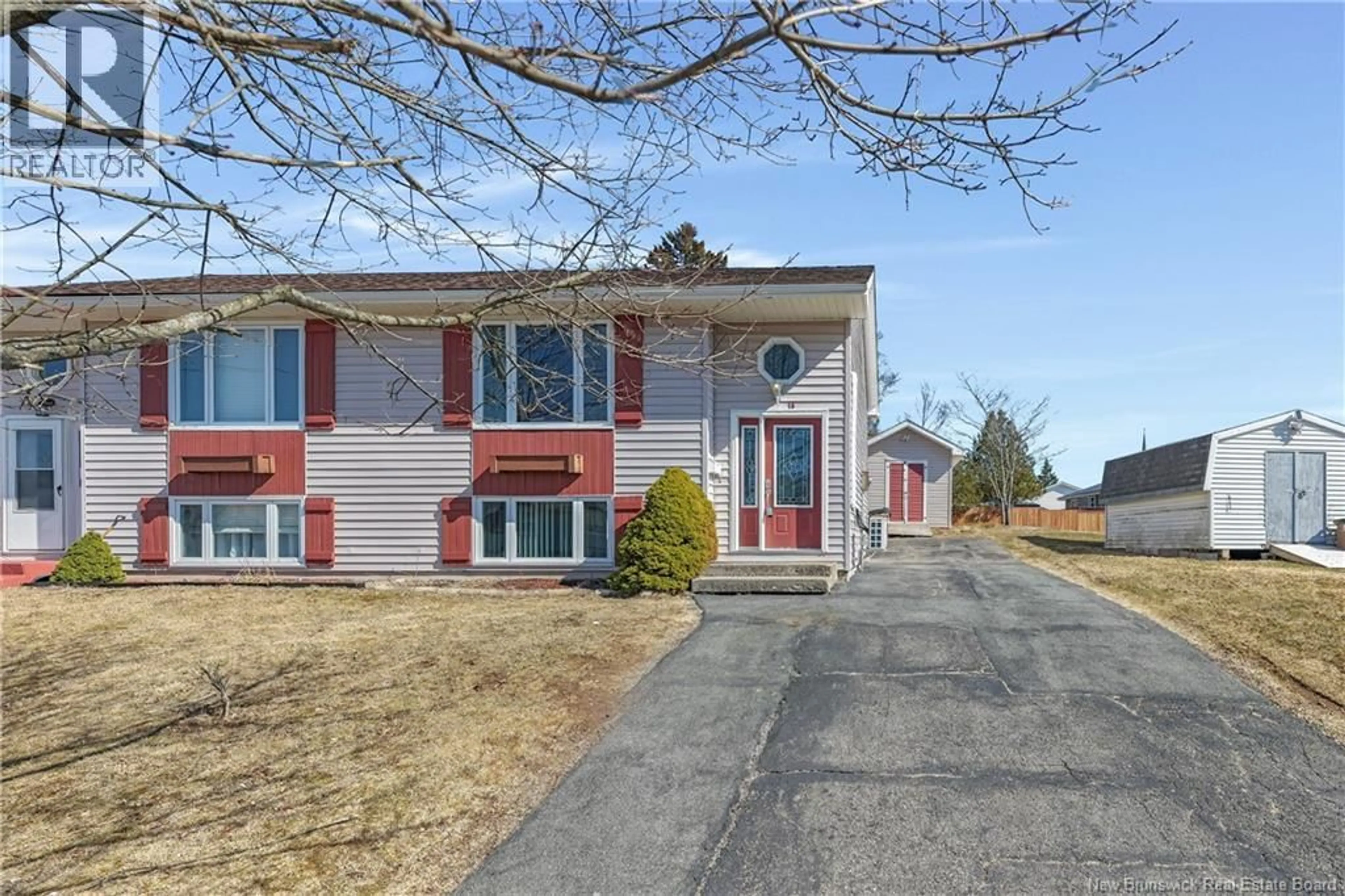 Home with vinyl exterior material, street for 16 DALILA COURT, Saint John New Brunswick E2M5P9