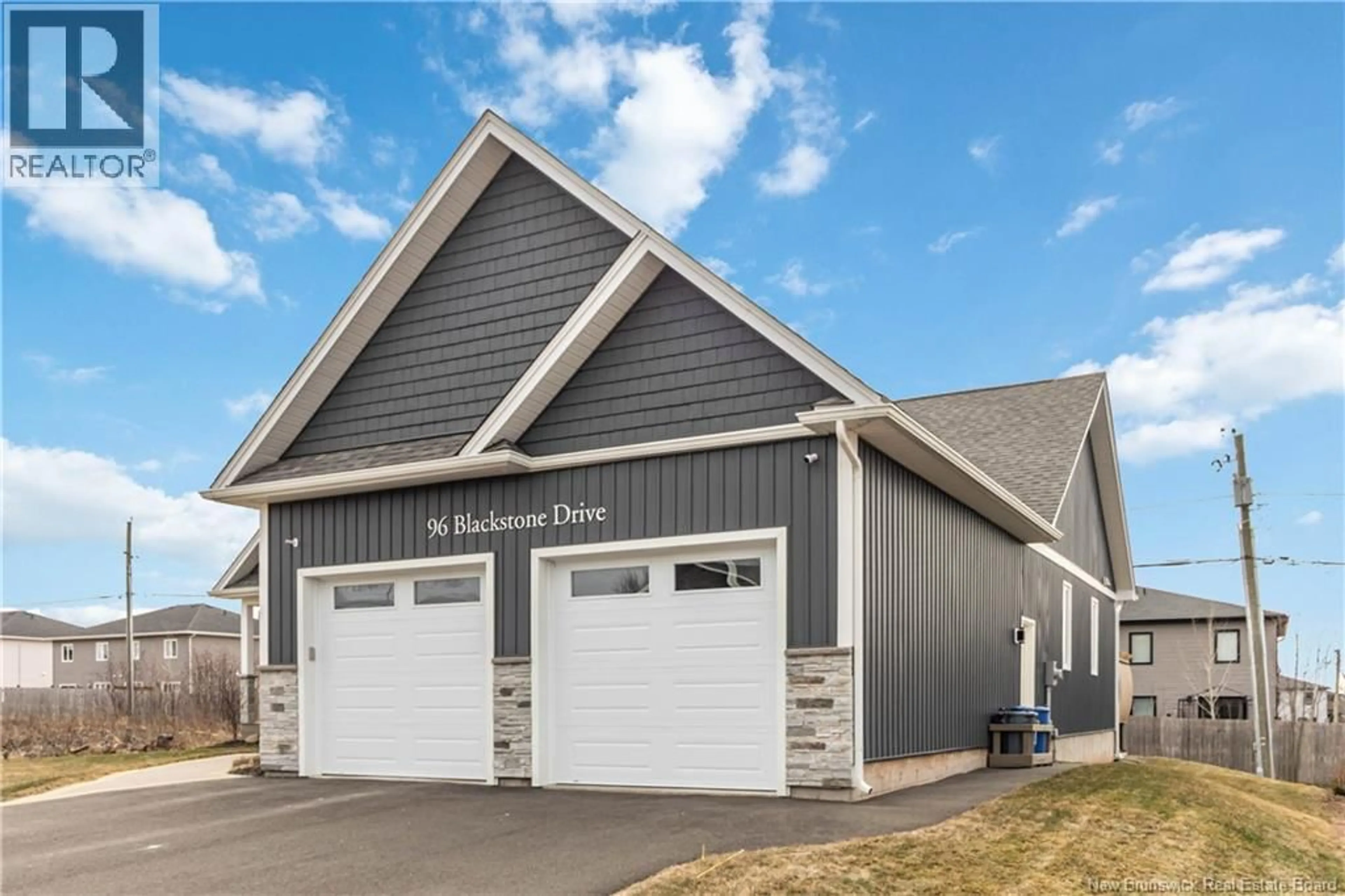 Home with vinyl exterior material, street for 96 BLACKSTONE DRIVE, Moncton New Brunswick E1G0X8