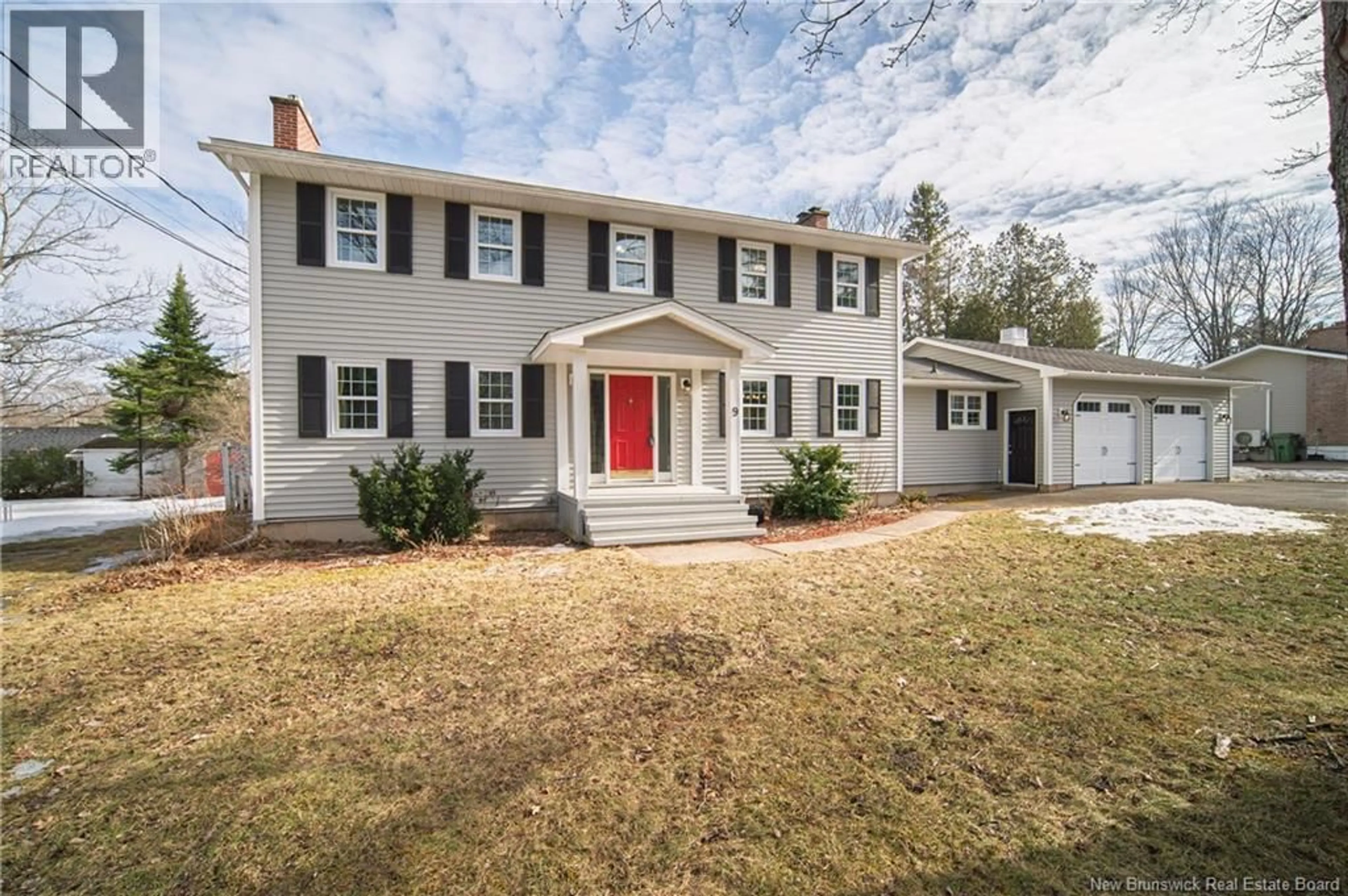 Home with vinyl exterior material, street for 9 DEER LANE, New Maryland New Brunswick E3C1H8