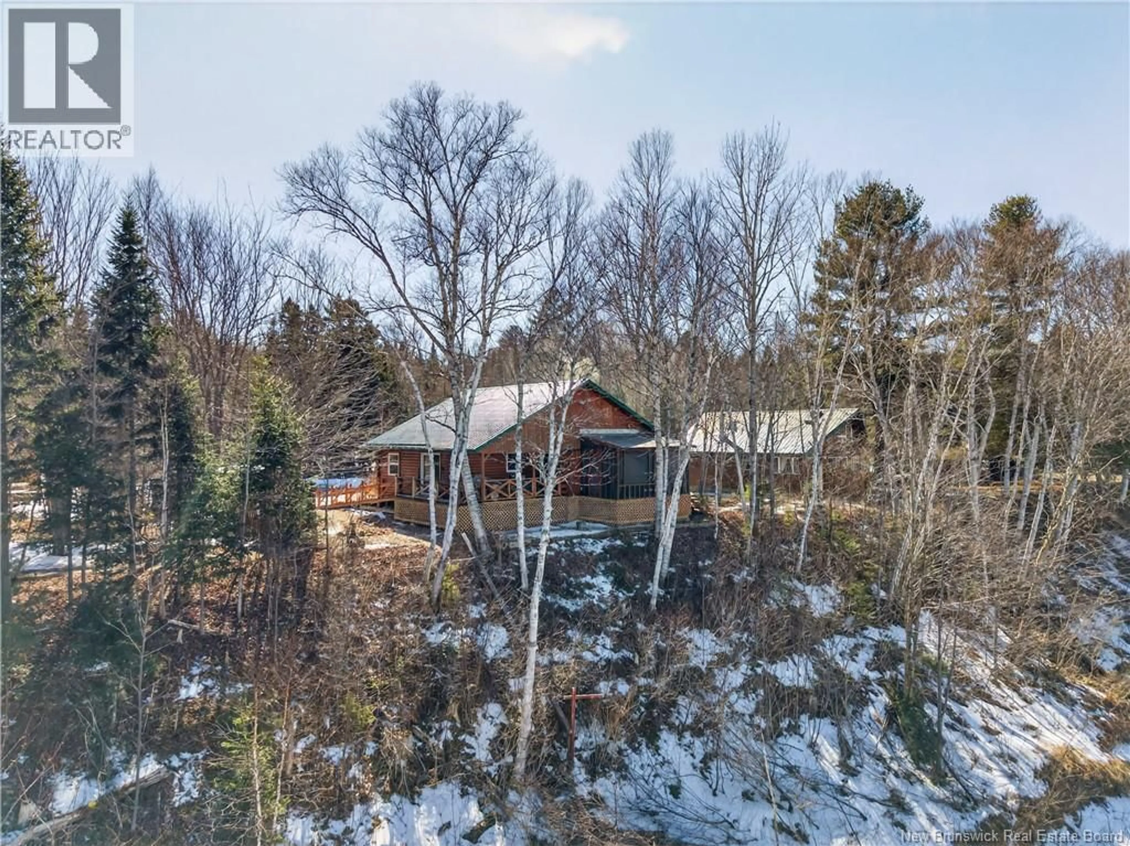 A pic from outside/outdoor area/front of a property/back of a property/a pic from drone, forest/trees view for 531 HWY 118, Gray Rapids New Brunswick E9B1H1