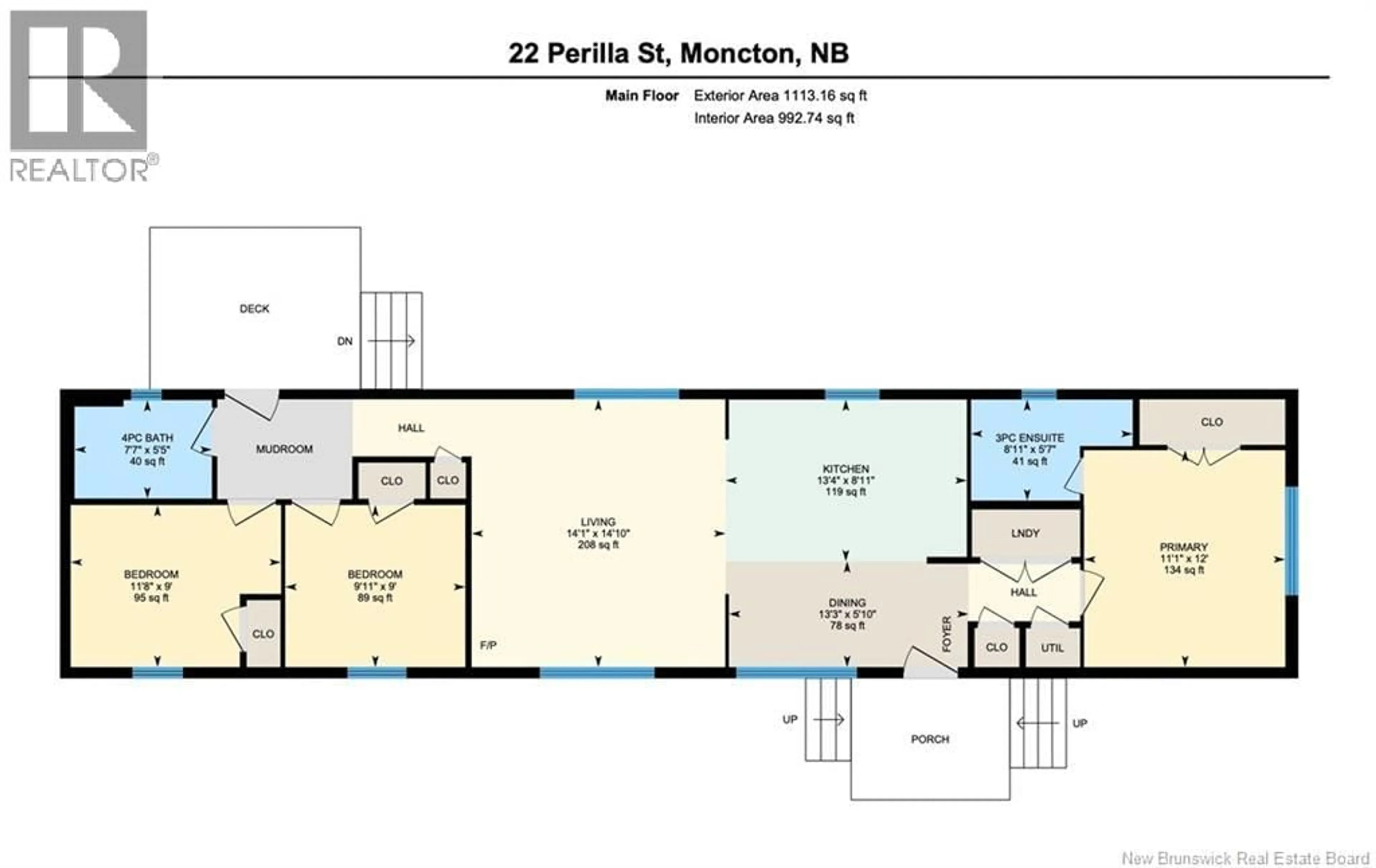 Floor plan for 22 PERILLA, Moncton New Brunswick E1H2Z2