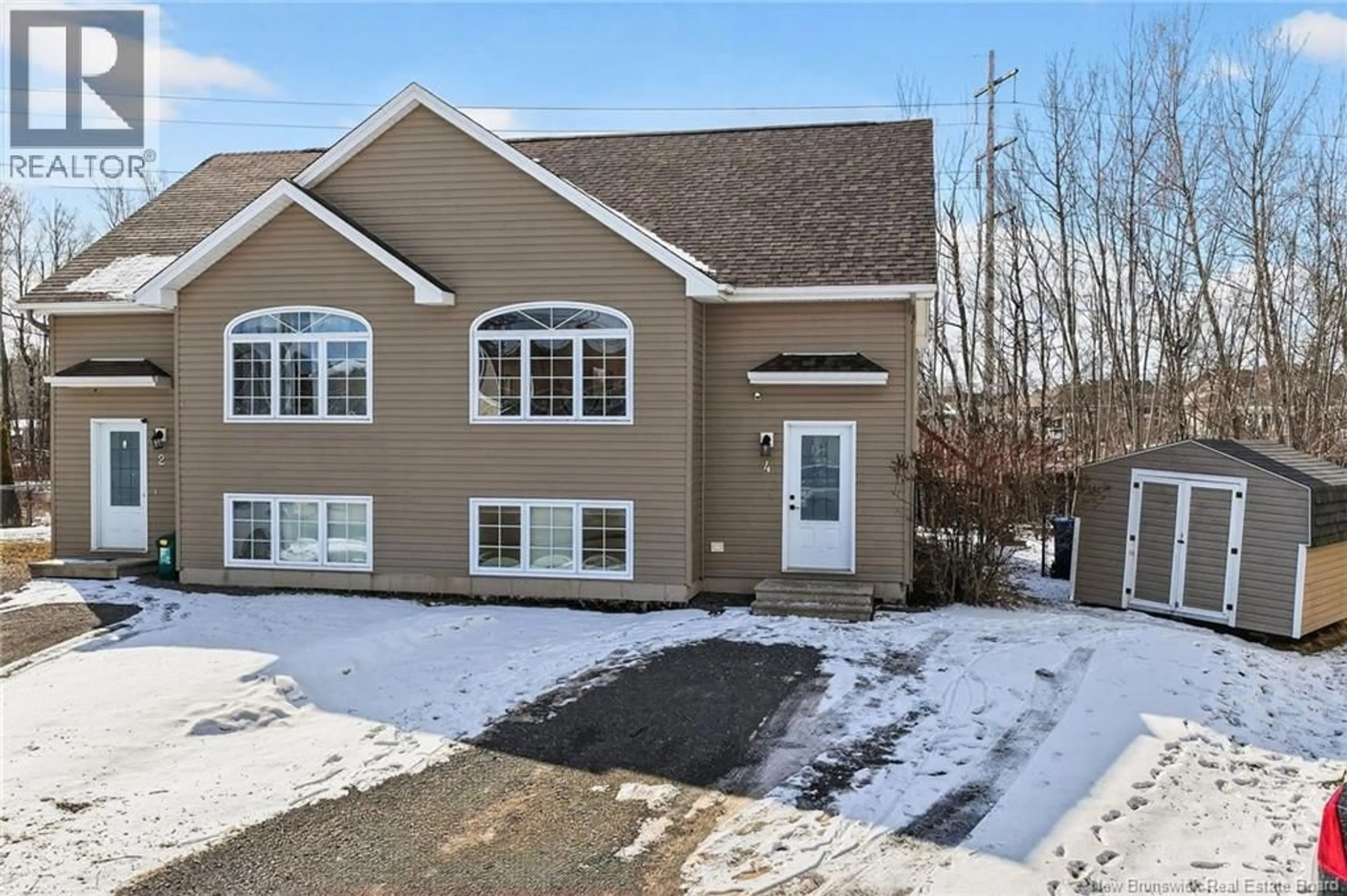 Home with vinyl exterior material, street for 4 ASPENROSE COURT, Moncton New Brunswick E1G0G6