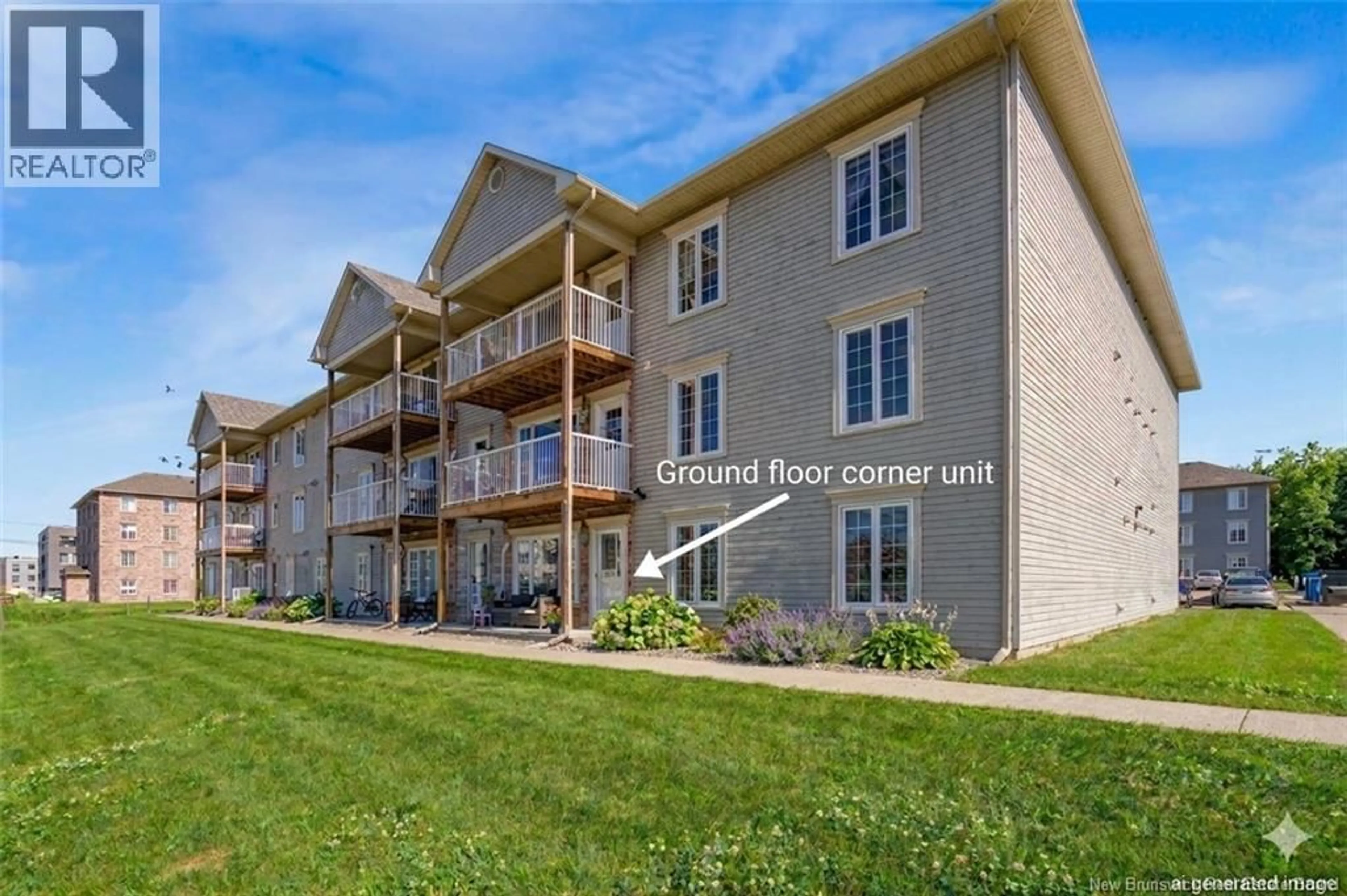 A pic from outside/outdoor area/front of a property/back of a property/a pic from drone, water/lake/river/ocean view for 104 - 160 VALCOUR DRIVE, Fredericton New Brunswick E3C0C9