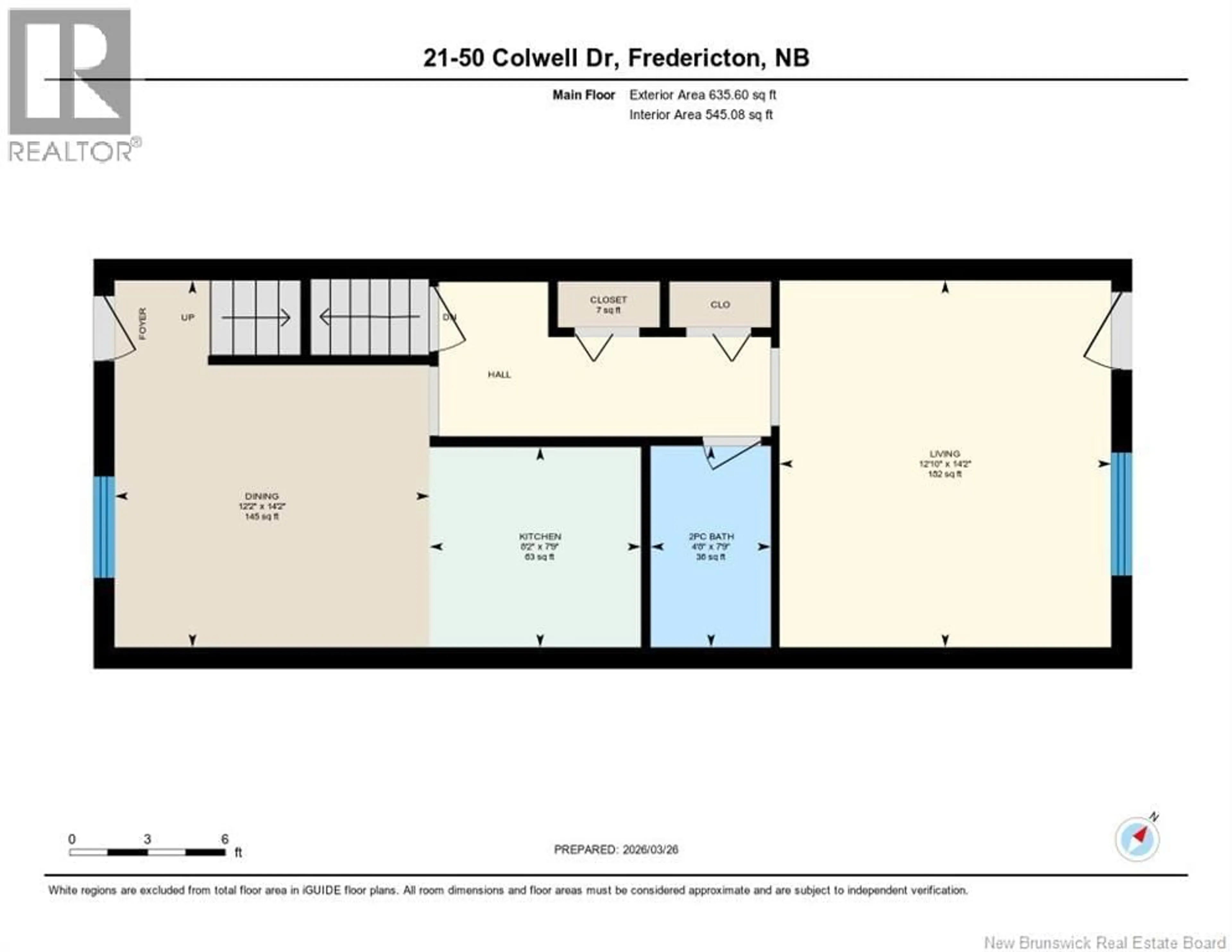 Floor plan for 21 - 50 COLWELL DRIVE, Fredericton New Brunswick E3A6R3