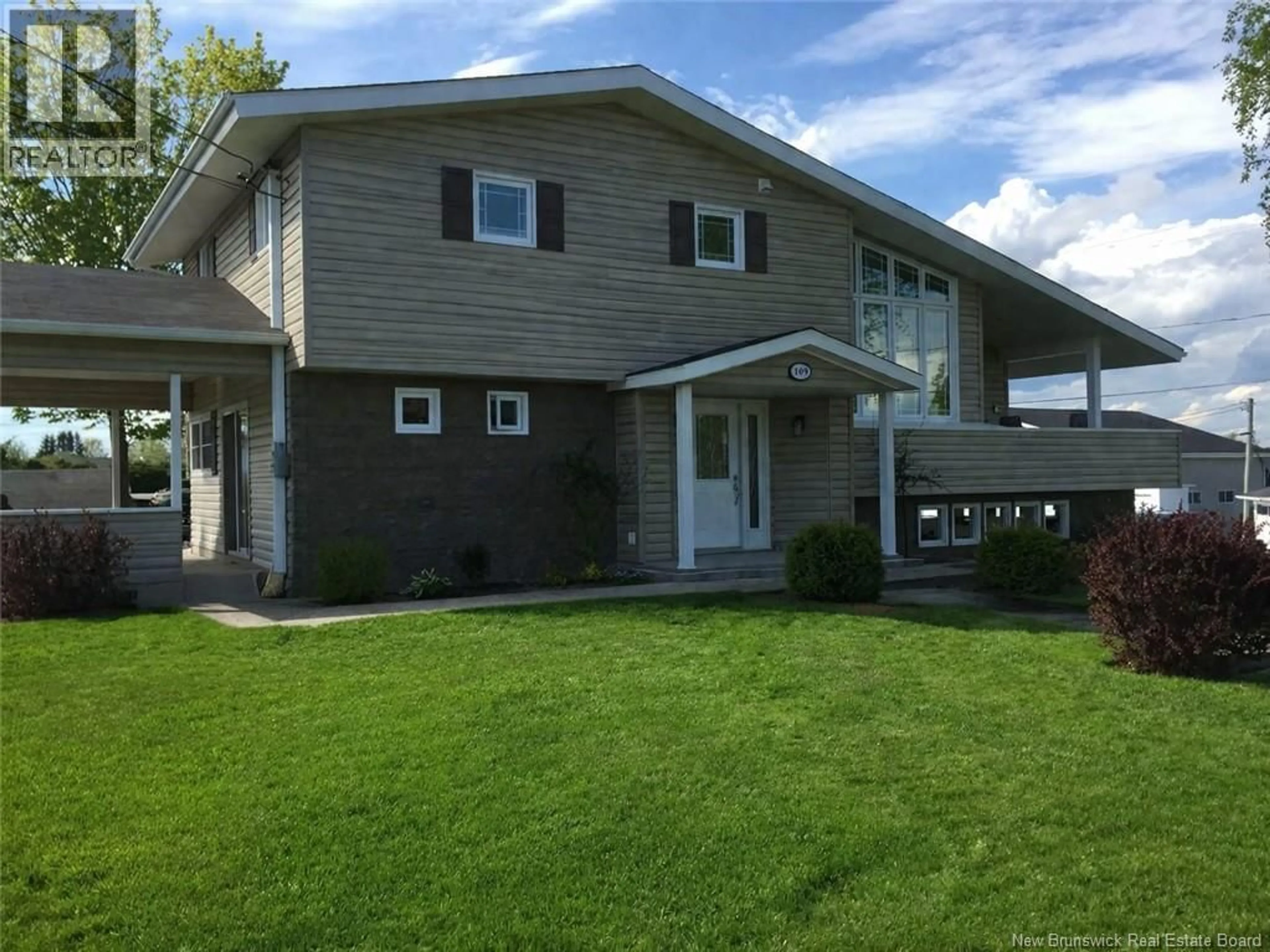Home with vinyl exterior material, street for 109 BOURGOIN STREET, Drummond New Brunswick E3Y1K2