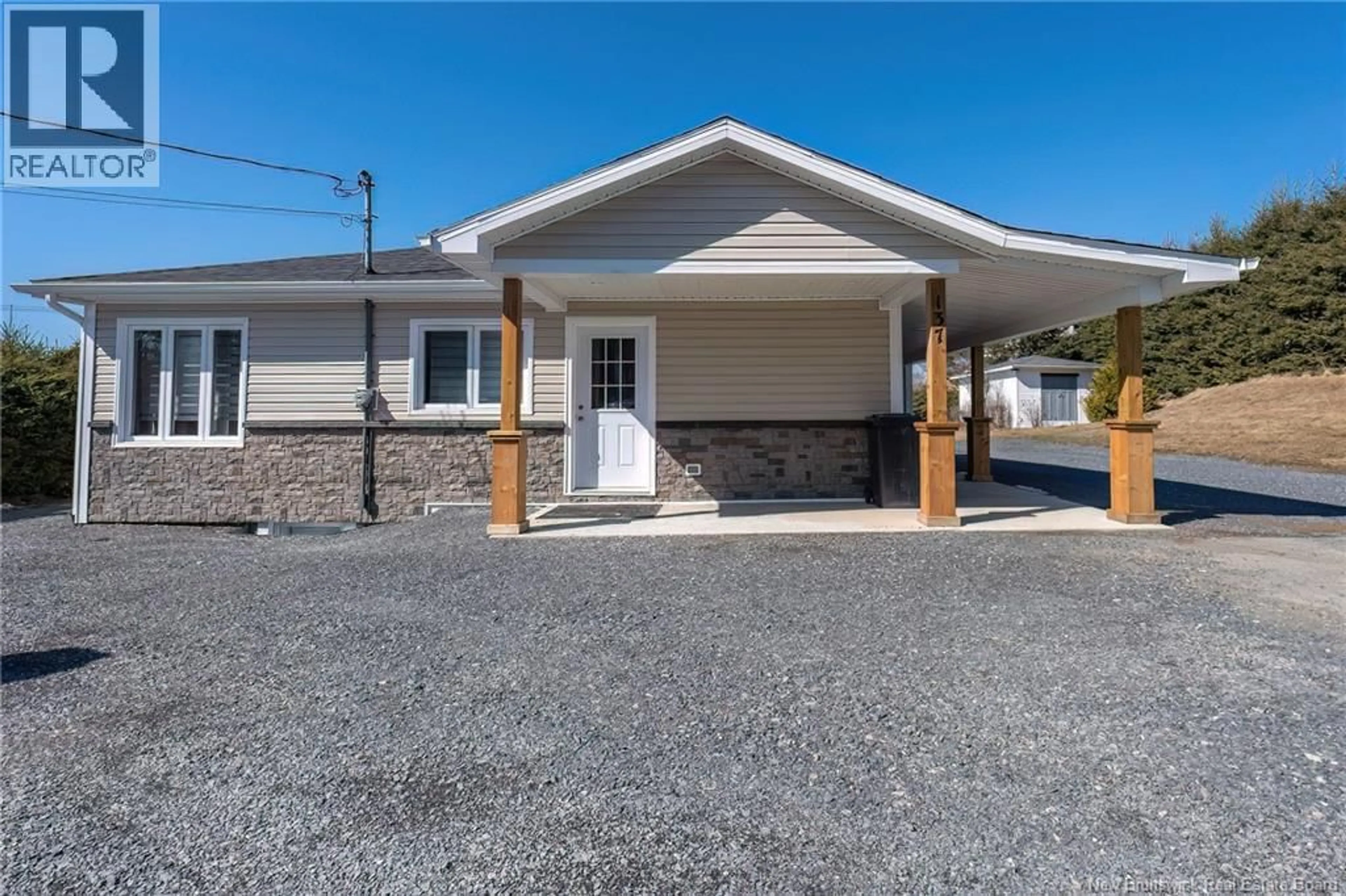 Home with vinyl exterior material, street for 137 RESERVOIR ROAD, Grand Falls New Brunswick E3Y1E2