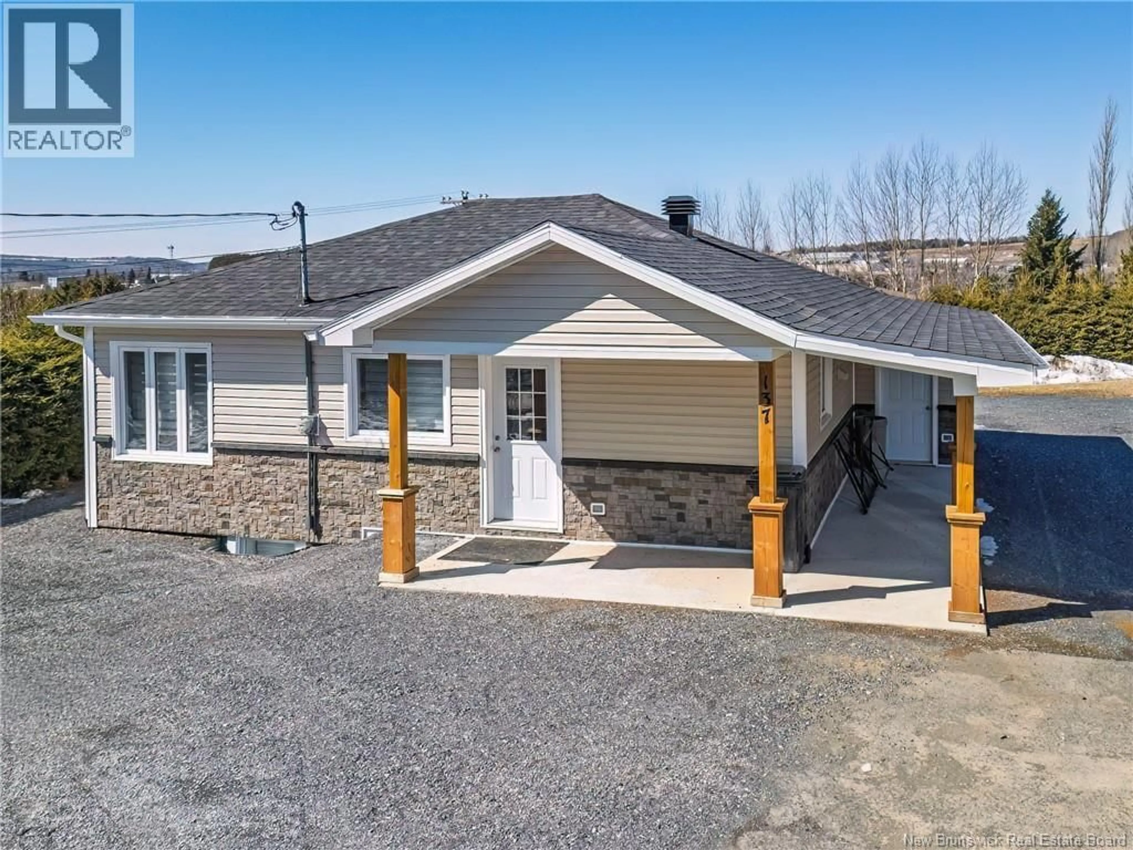 Home with vinyl exterior material, street for 137 RESERVOIR ROAD, Grand Falls New Brunswick E3Y1E2