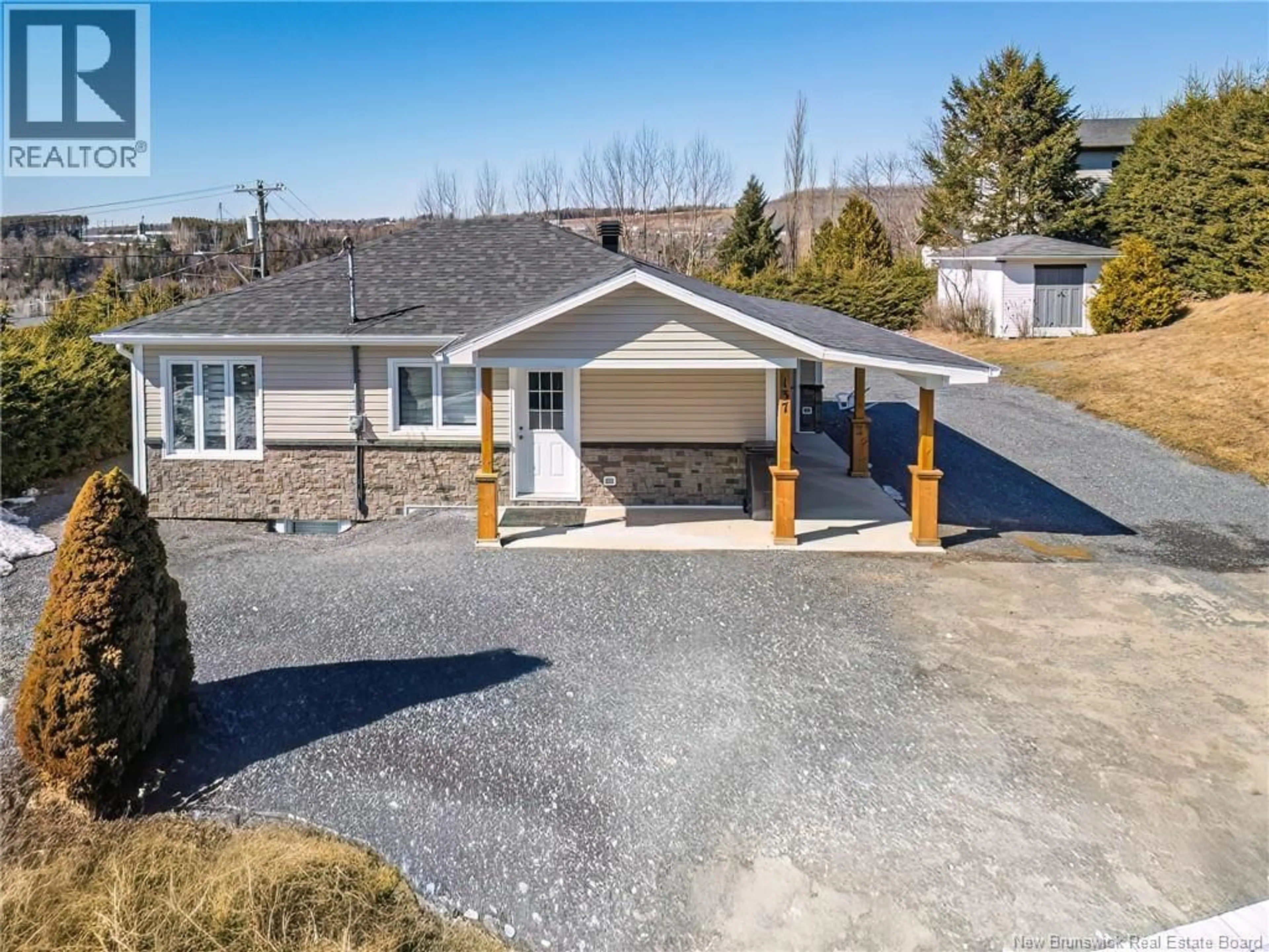 A pic from outside/outdoor area/front of a property/back of a property/a pic from drone, street for 137 RESERVOIR ROAD, Grand Falls New Brunswick E3Y1E2