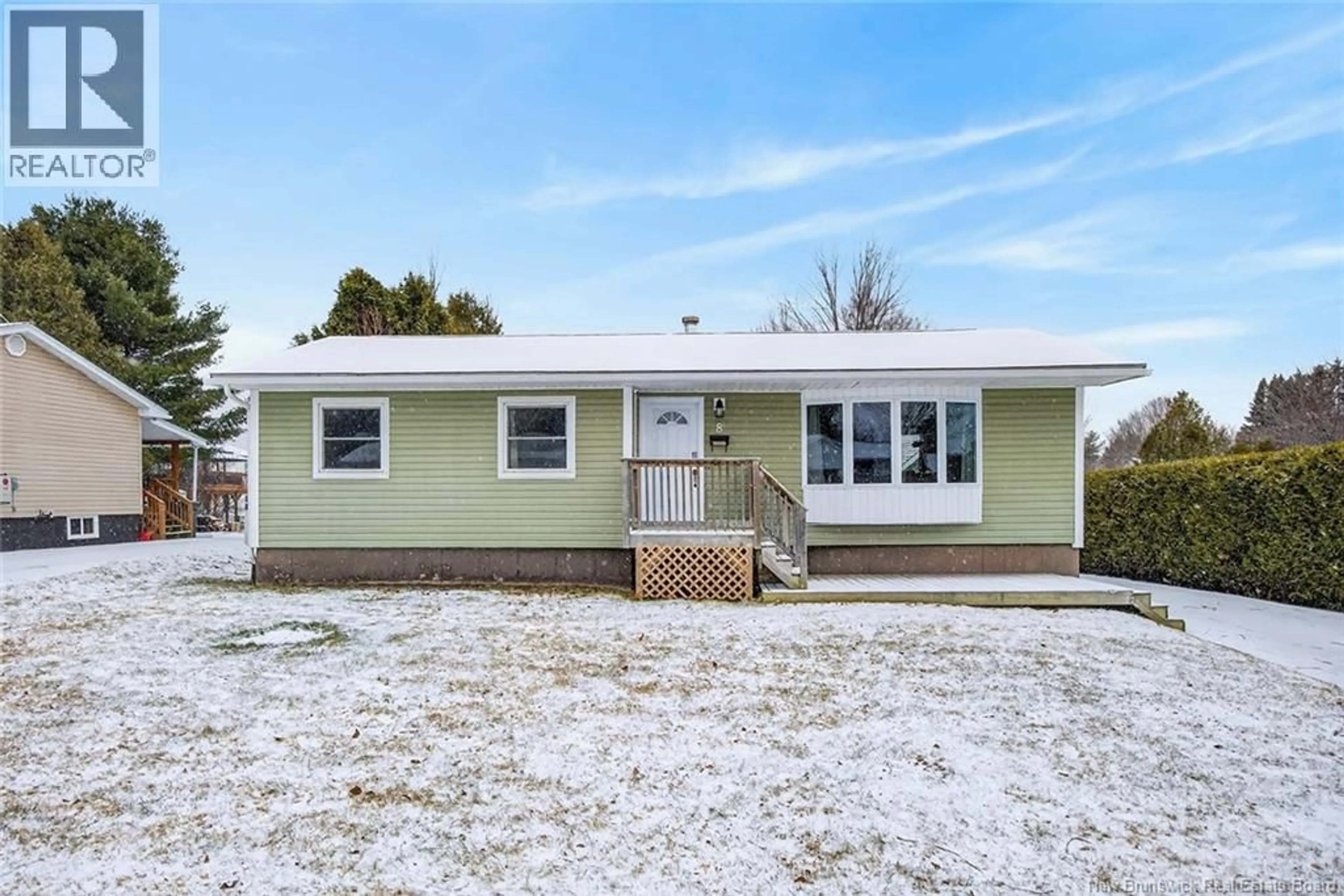 Home with vinyl exterior material, street for 8 FINNAMORE STREET, Oromocto New Brunswick E2V2J5