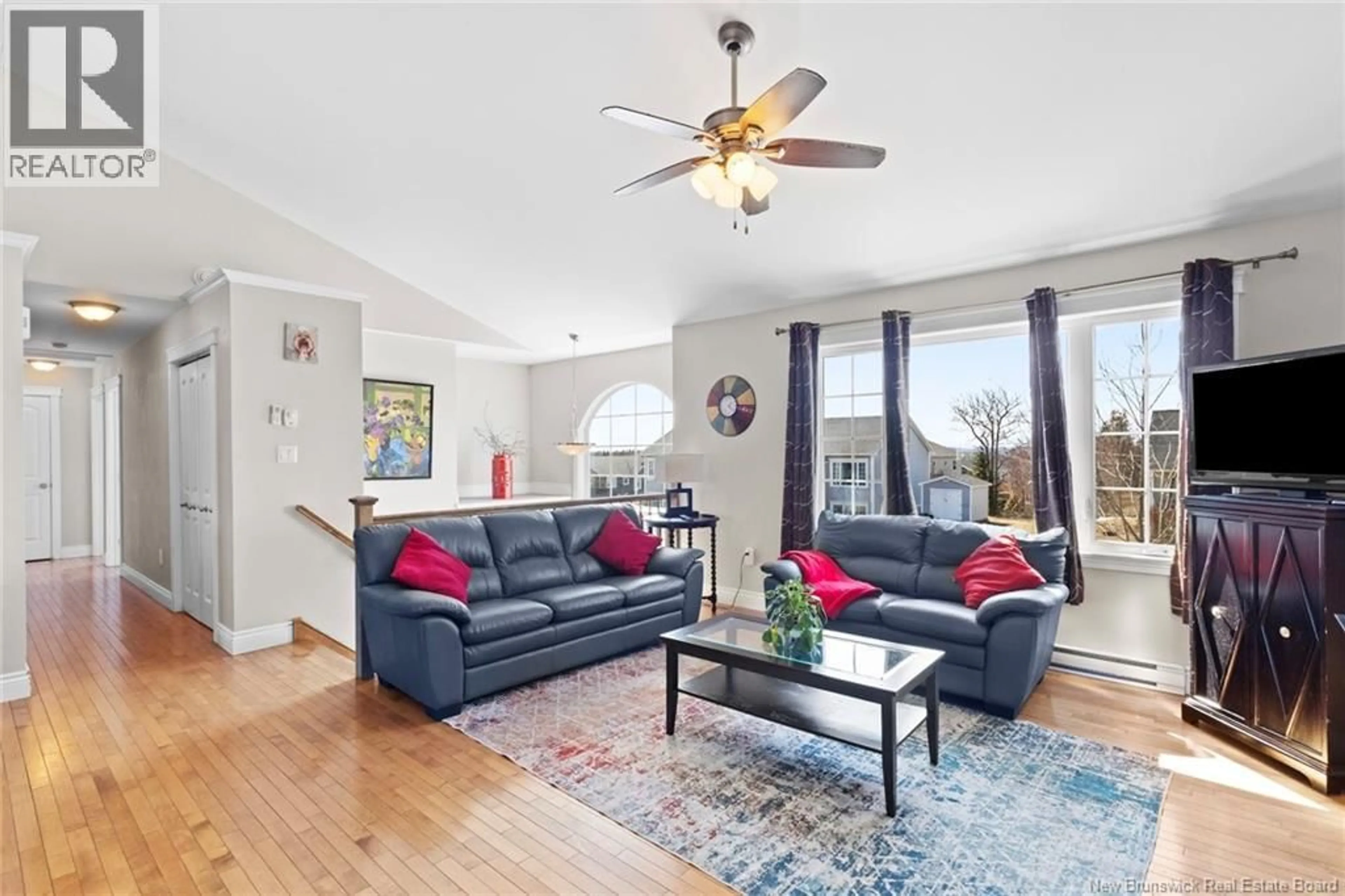 Living room with furniture, wood/laminate floor for 56 GLENNORTH STREET, Fredericton New Brunswick E3G0A6