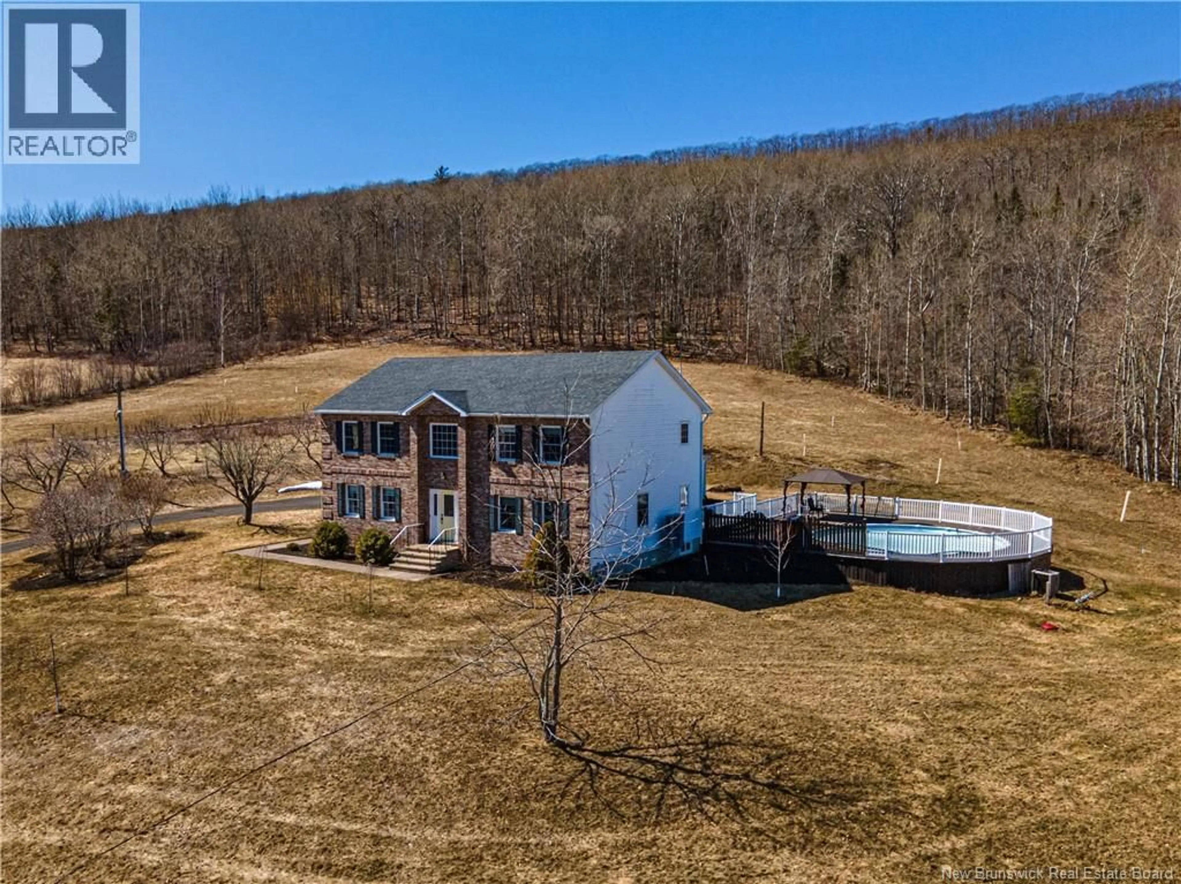 A pic from outside/outdoor area/front of a property/back of a property/a pic from drone, water/lake/river/ocean view for 435 URNEY ROAD, Waterford New Brunswick E4E5A5