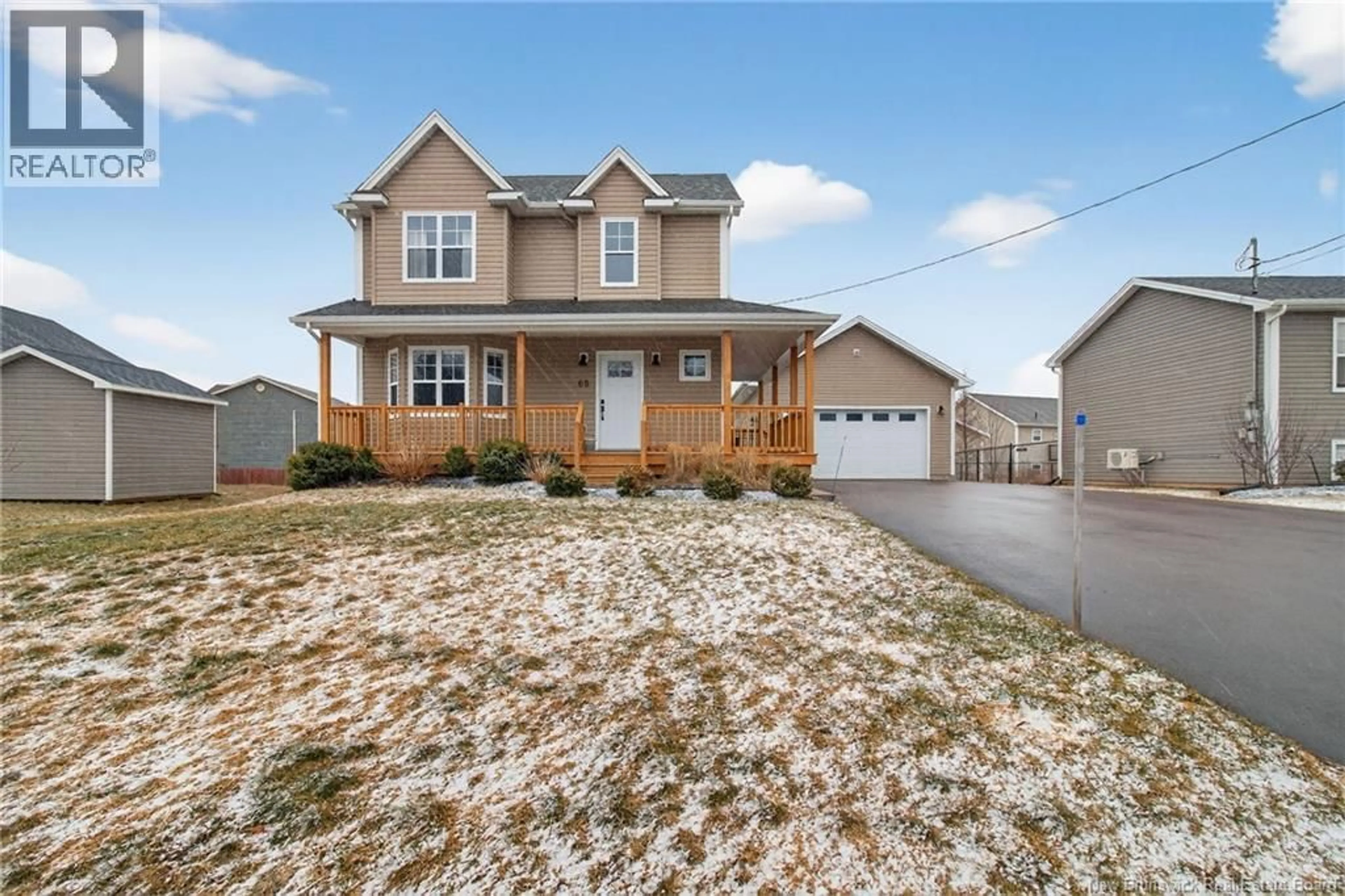 Home with vinyl exterior material, street for 60 CROWBUSH CRESCENT, Moncton New Brunswick E1G0G9