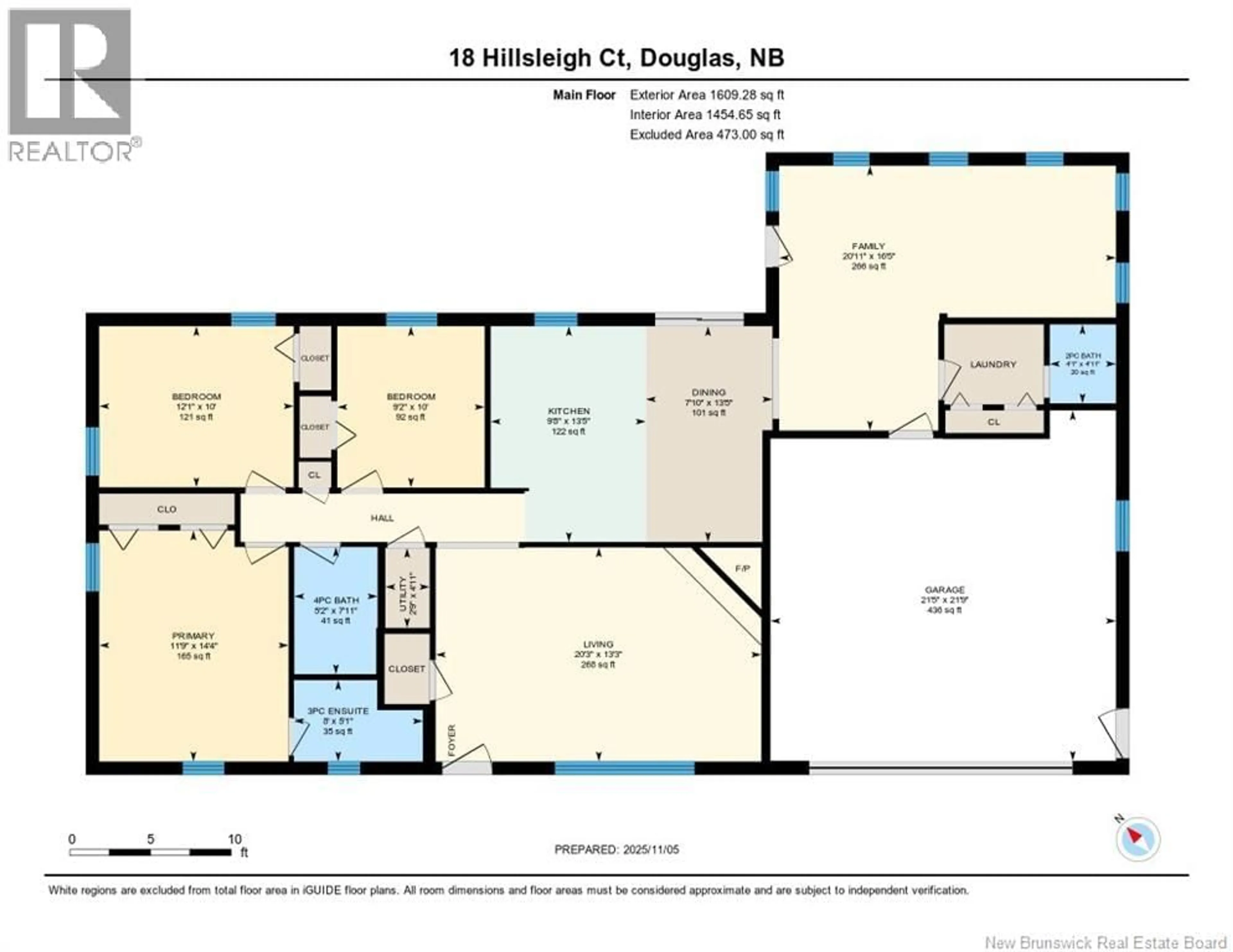 Floor plan for 18 HILLSLEIGH COURT, Douglas New Brunswick E3G7Y9