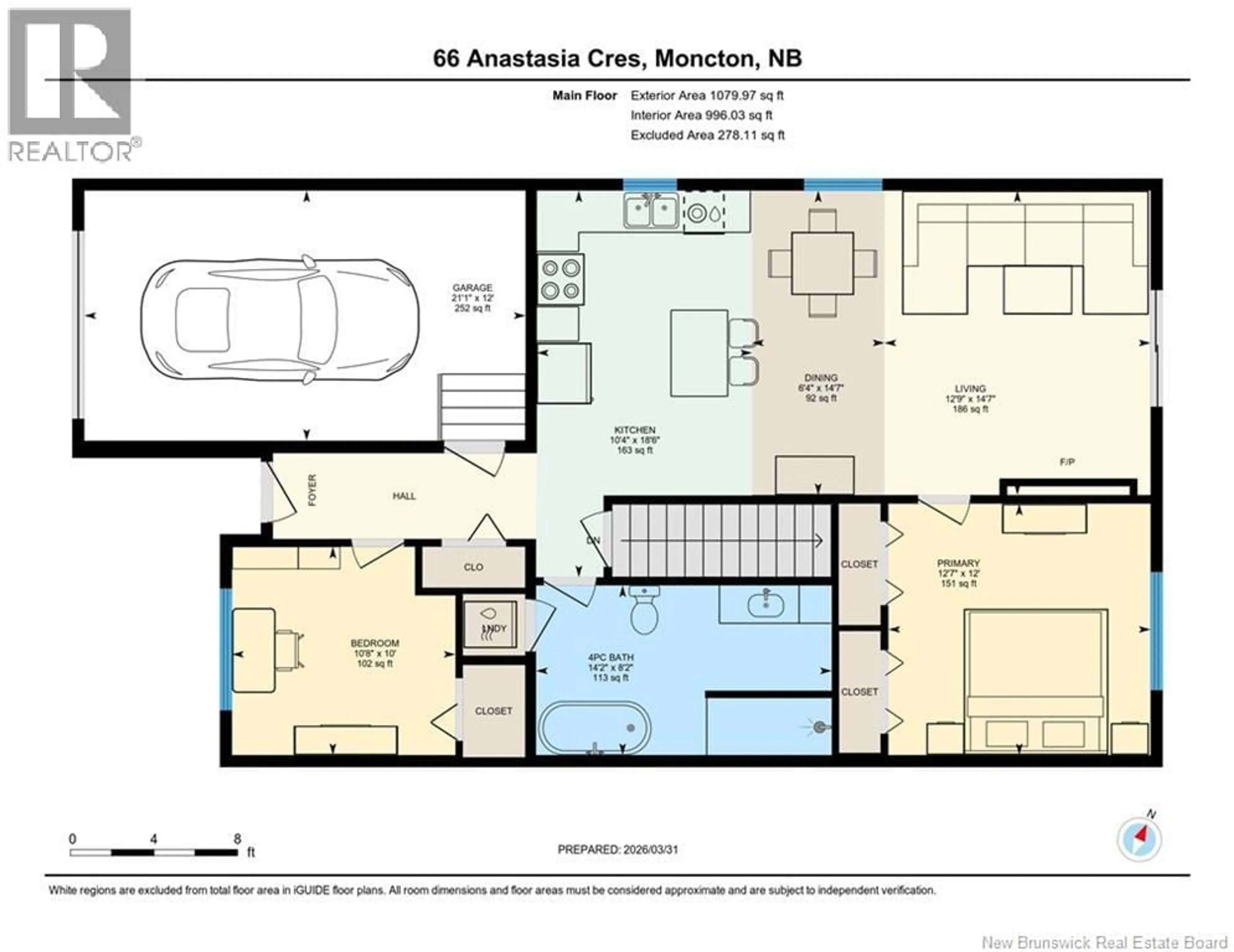 Floor plan for 66 ANASTASIA CRESCENT, Moncton New Brunswick E1E0E4