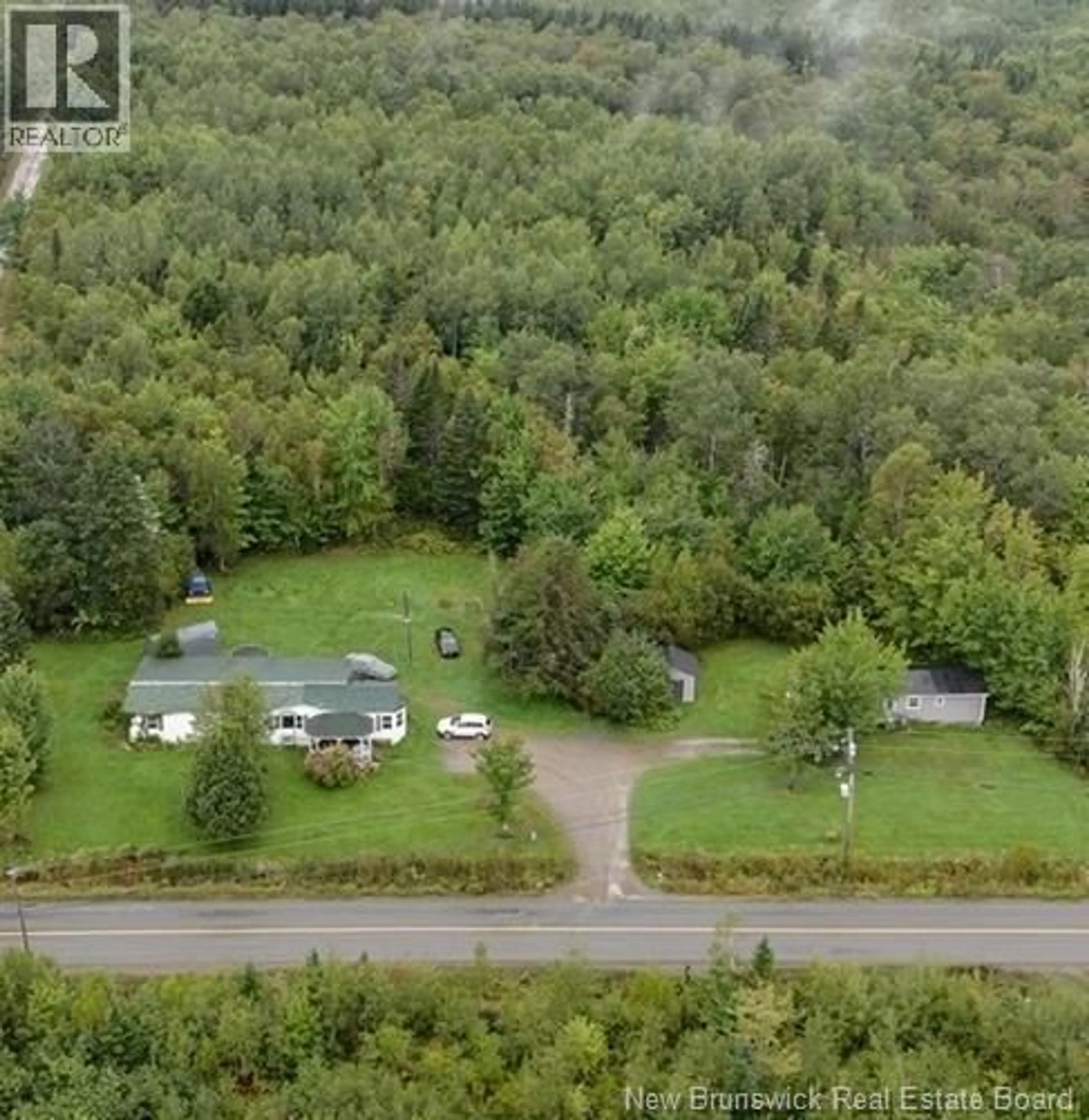 A pic from outside/outdoor area/front of a property/back of a property/a pic from drone, forest/trees view for 241 + 243 ROUTE 605, Temperance Vale New Brunswick E6G2C1