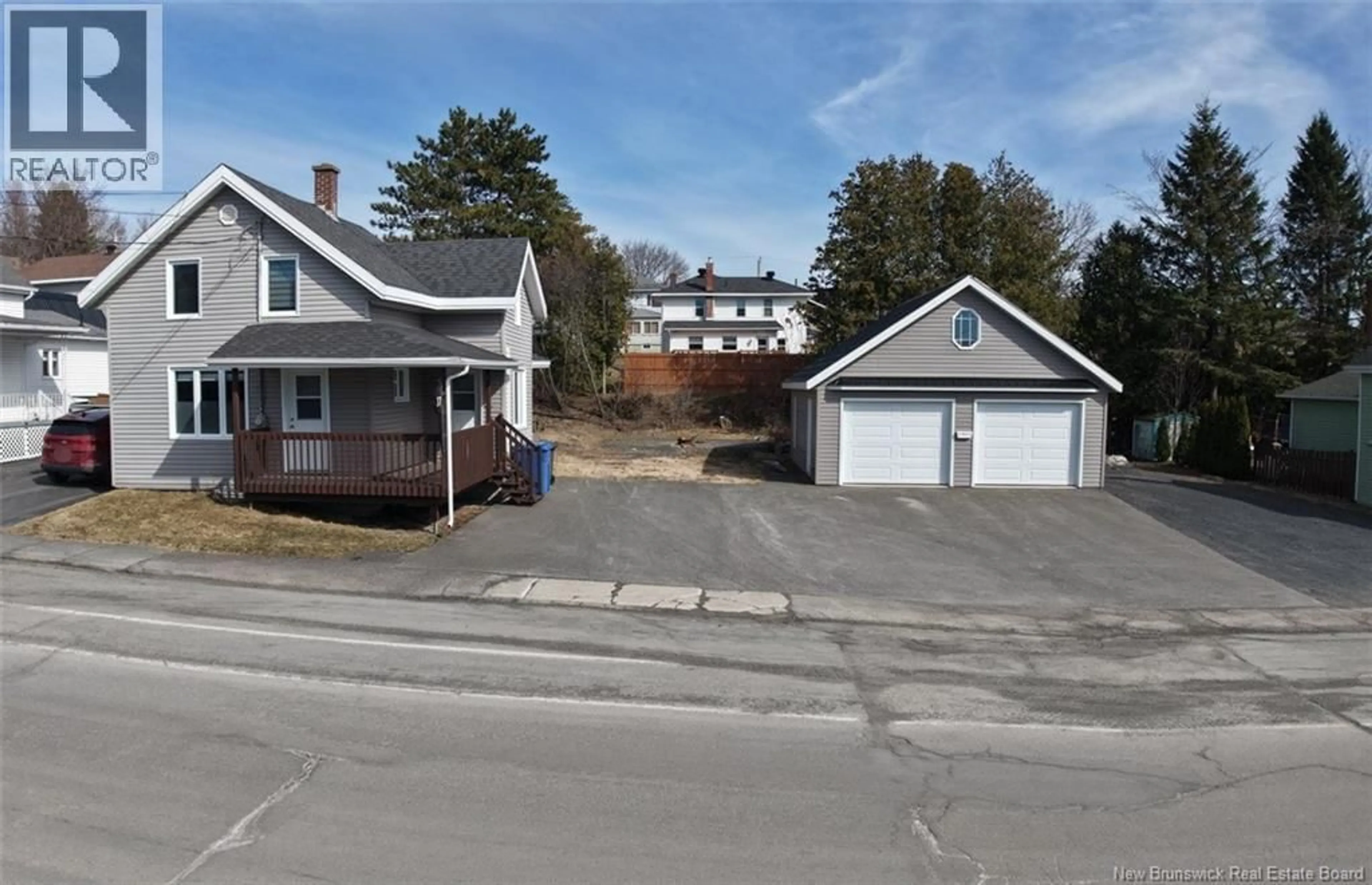 A pic from outside/outdoor area/front of a property/back of a property/a pic from drone, street for 57 POWER ROAD, Edmundston New Brunswick E3V2X7