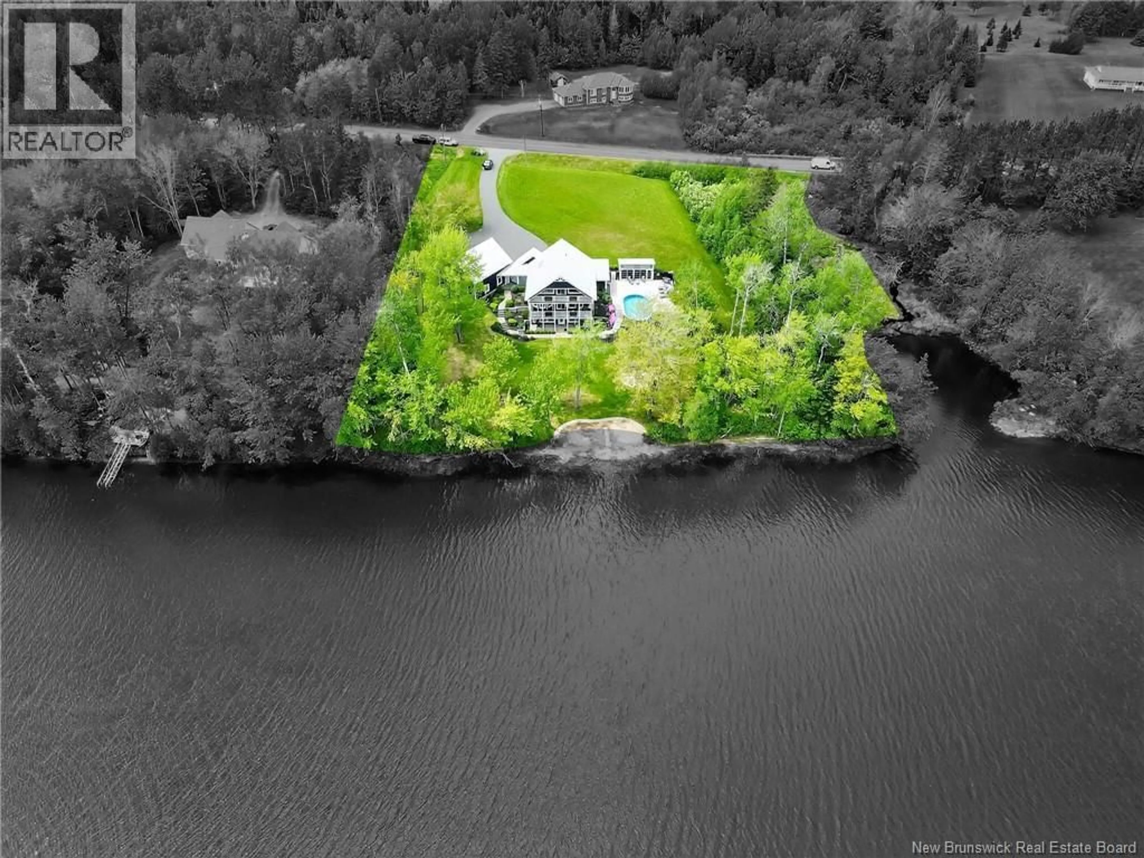 A pic from outside/outdoor area/front of a property/back of a property/a pic from drone, water/lake/river/ocean view for 1431 SHEDIAC RIVER ROAD, Shediac River New Brunswick E4R3A8