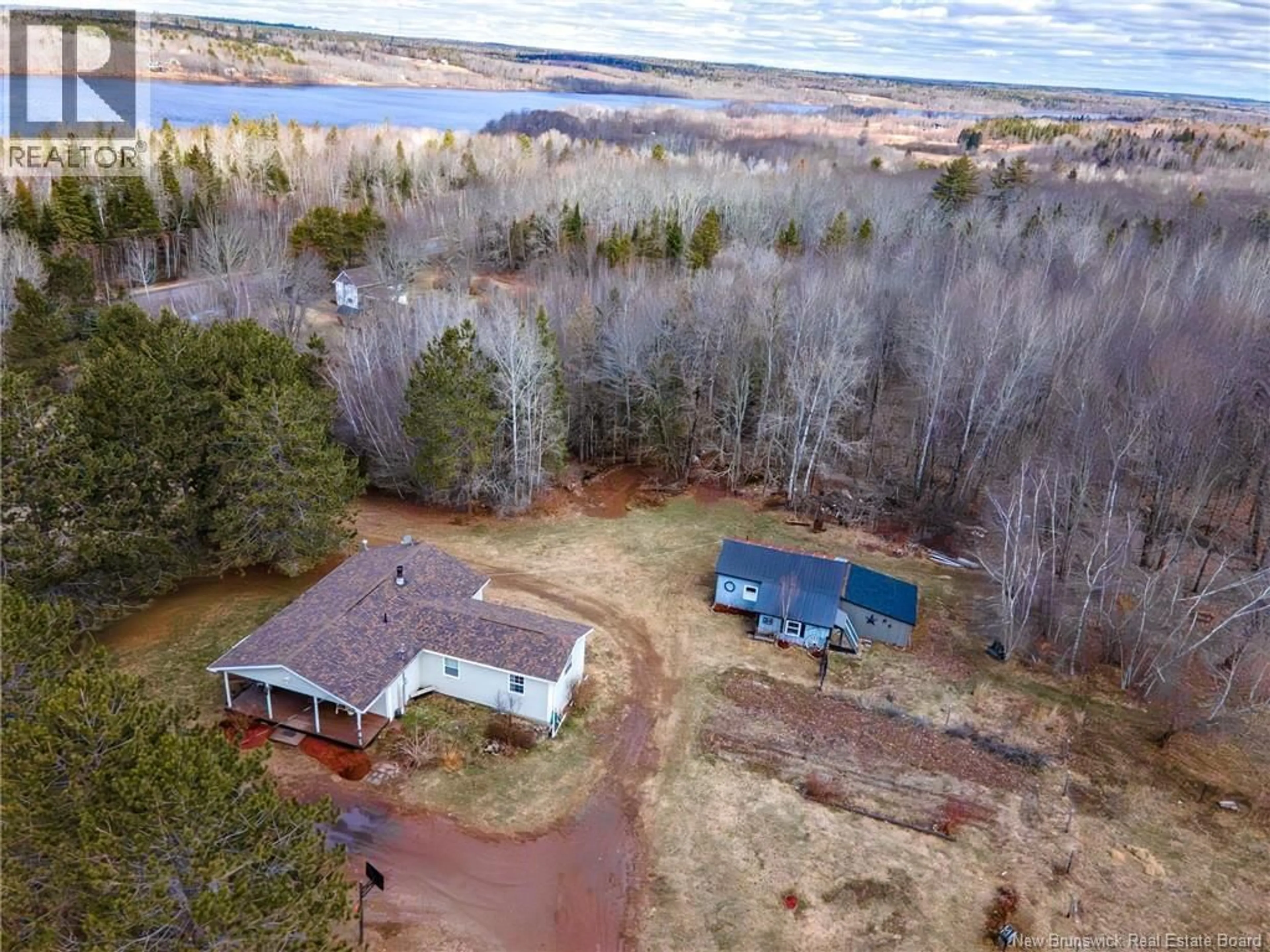 A pic from outside/outdoor area/front of a property/back of a property/a pic from drone, water/lake/river/ocean view for 1250 SALMON CREEK ROAD, Codys New Brunswick E4C1E8