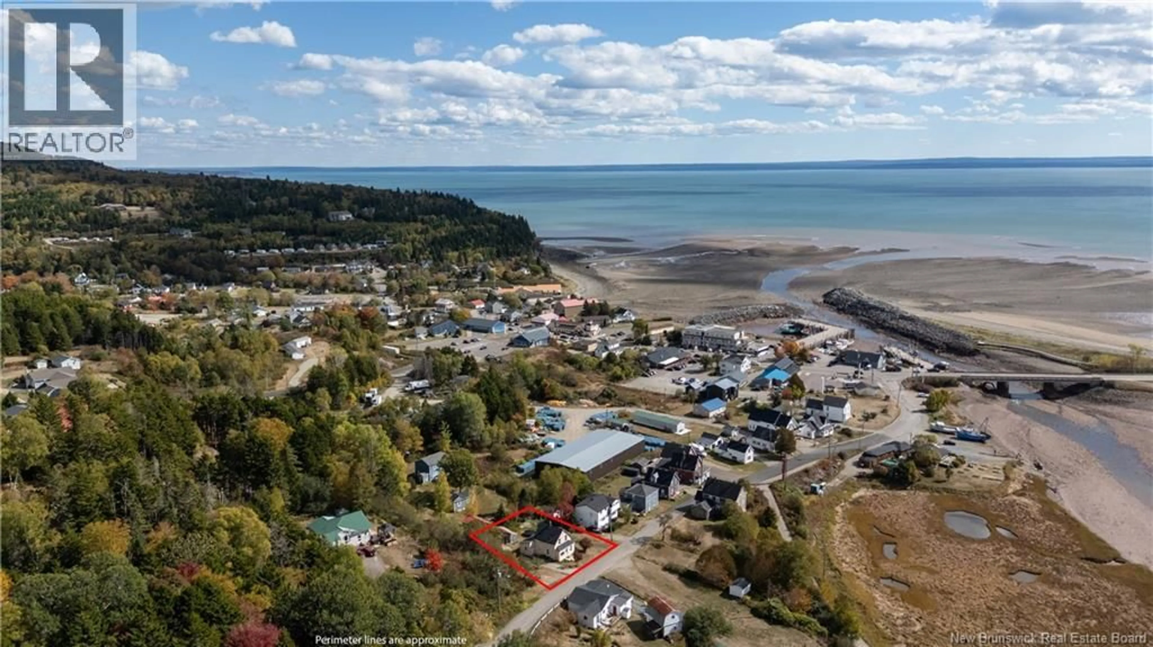 A pic from outside/outdoor area/front of a property/back of a property/a pic from drone, water/lake/river/ocean view for 52 FUNDY VIEW DRIVE, Alma New Brunswick E4H1H7